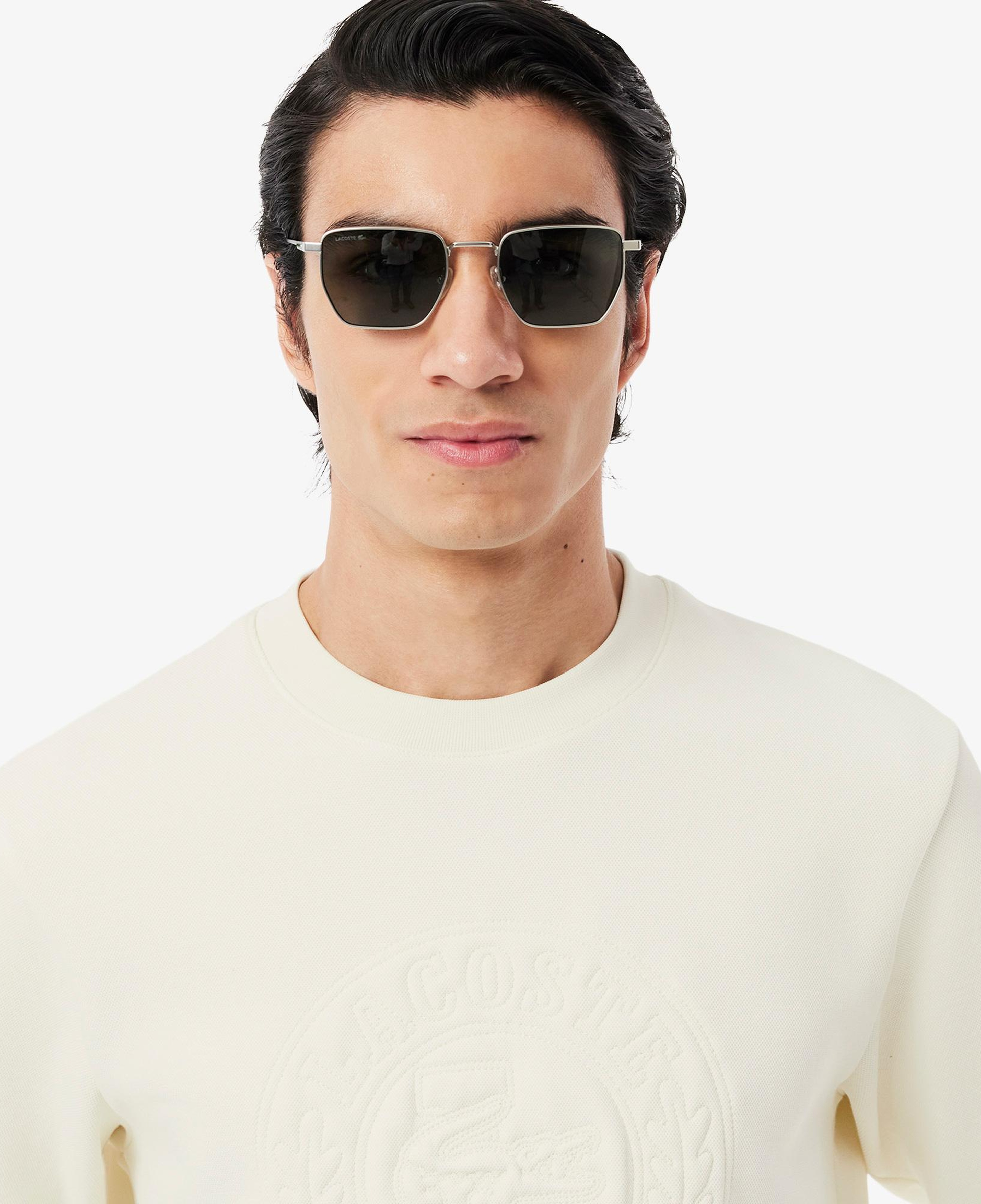 Erkek Classic Fit Bisiklet Yaka Beyaz Sweatshirt