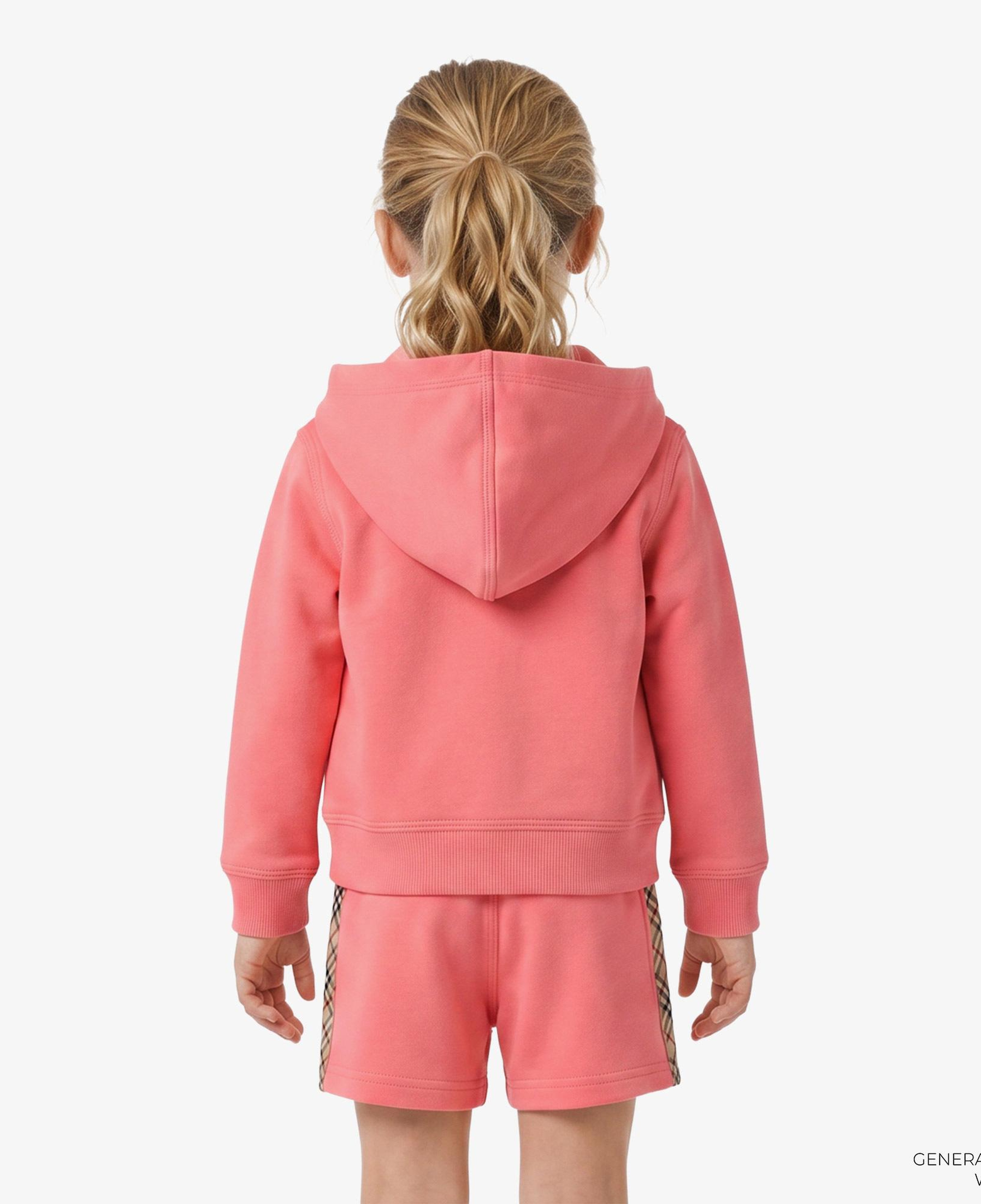 Burberry Check Trim Cotton Zip Çocuk Pembe Hoodie