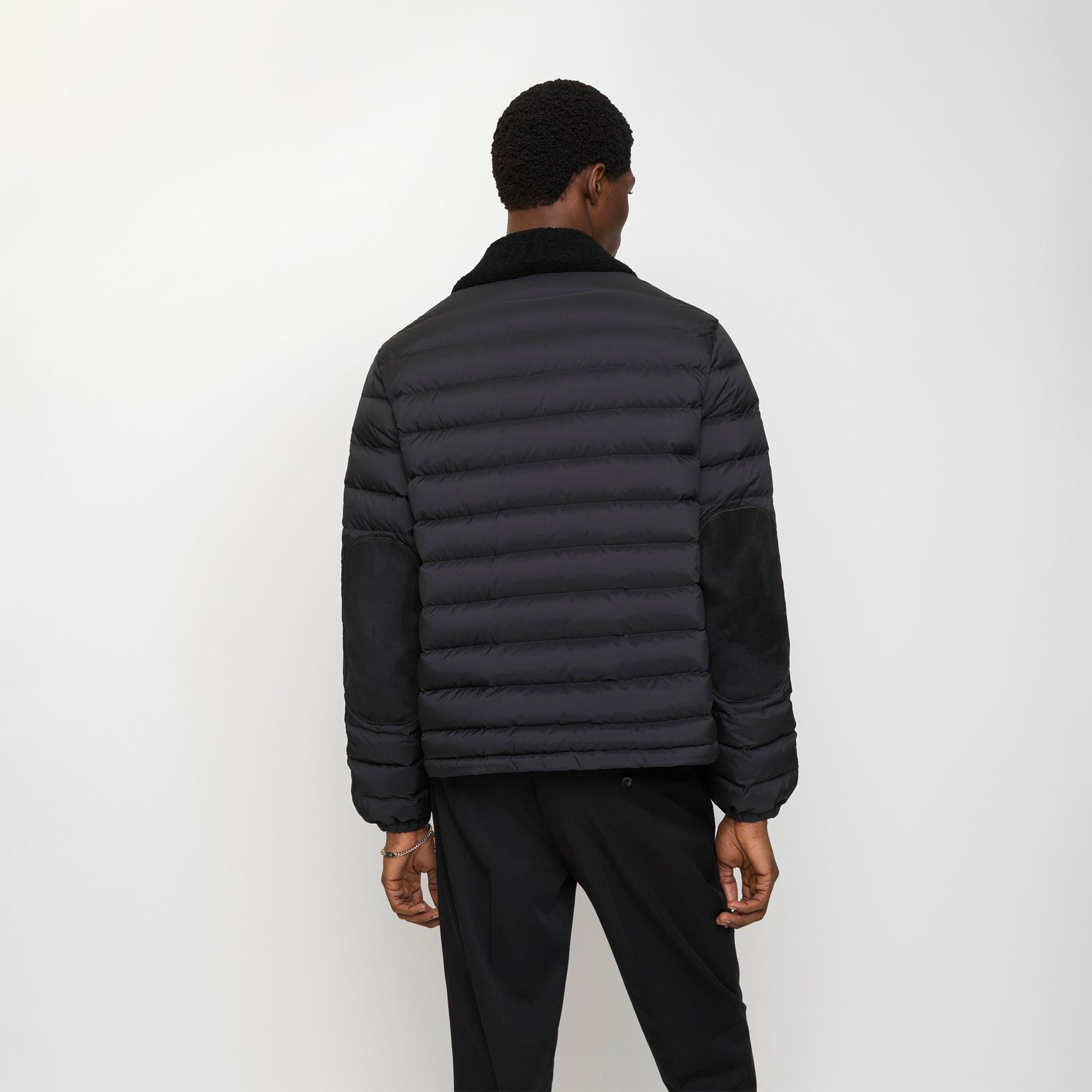 Burberry Shearling Nylon Puffer Erkek Siyah Mont