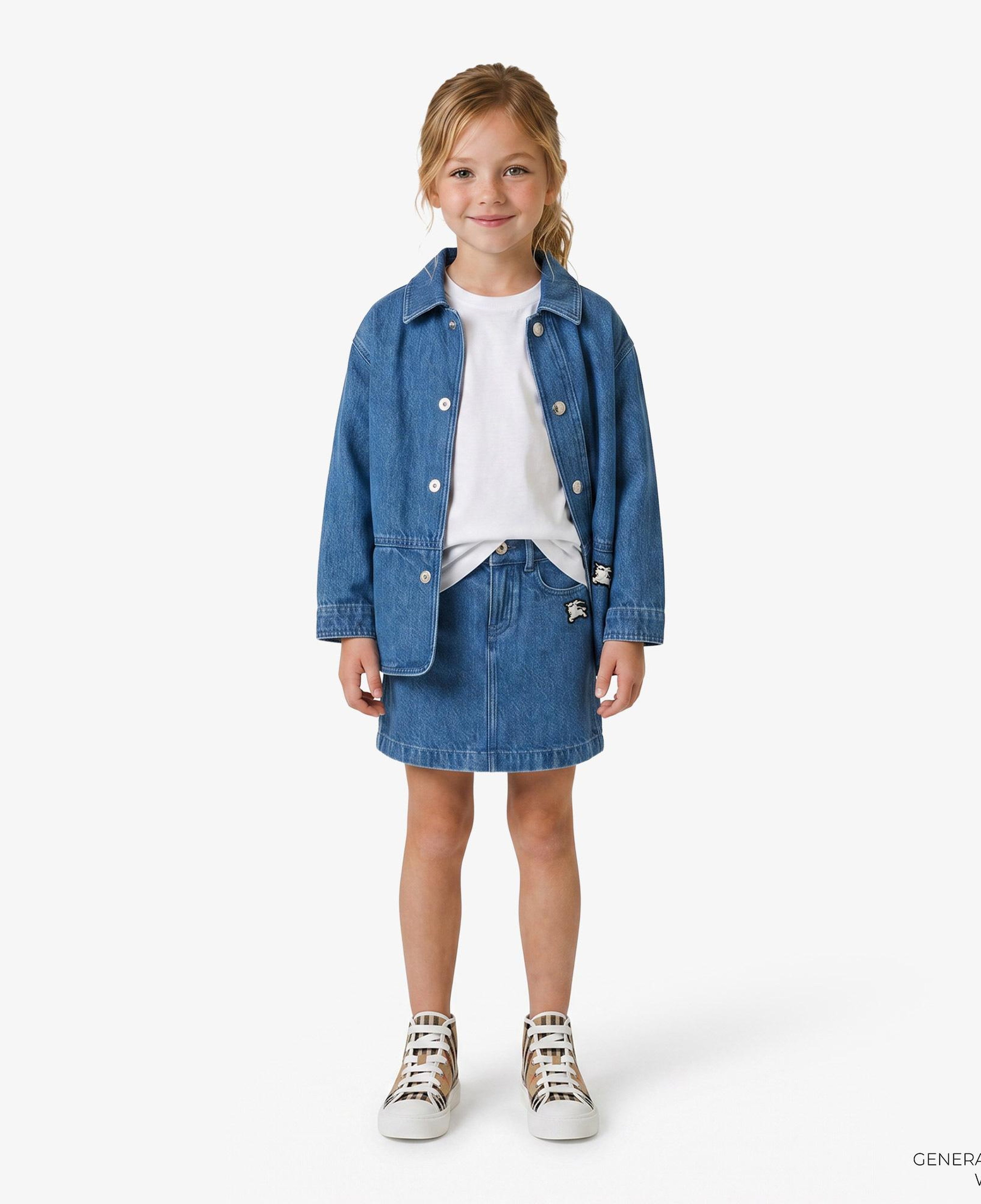 Burberry Denim Çocuk Mavi Etek