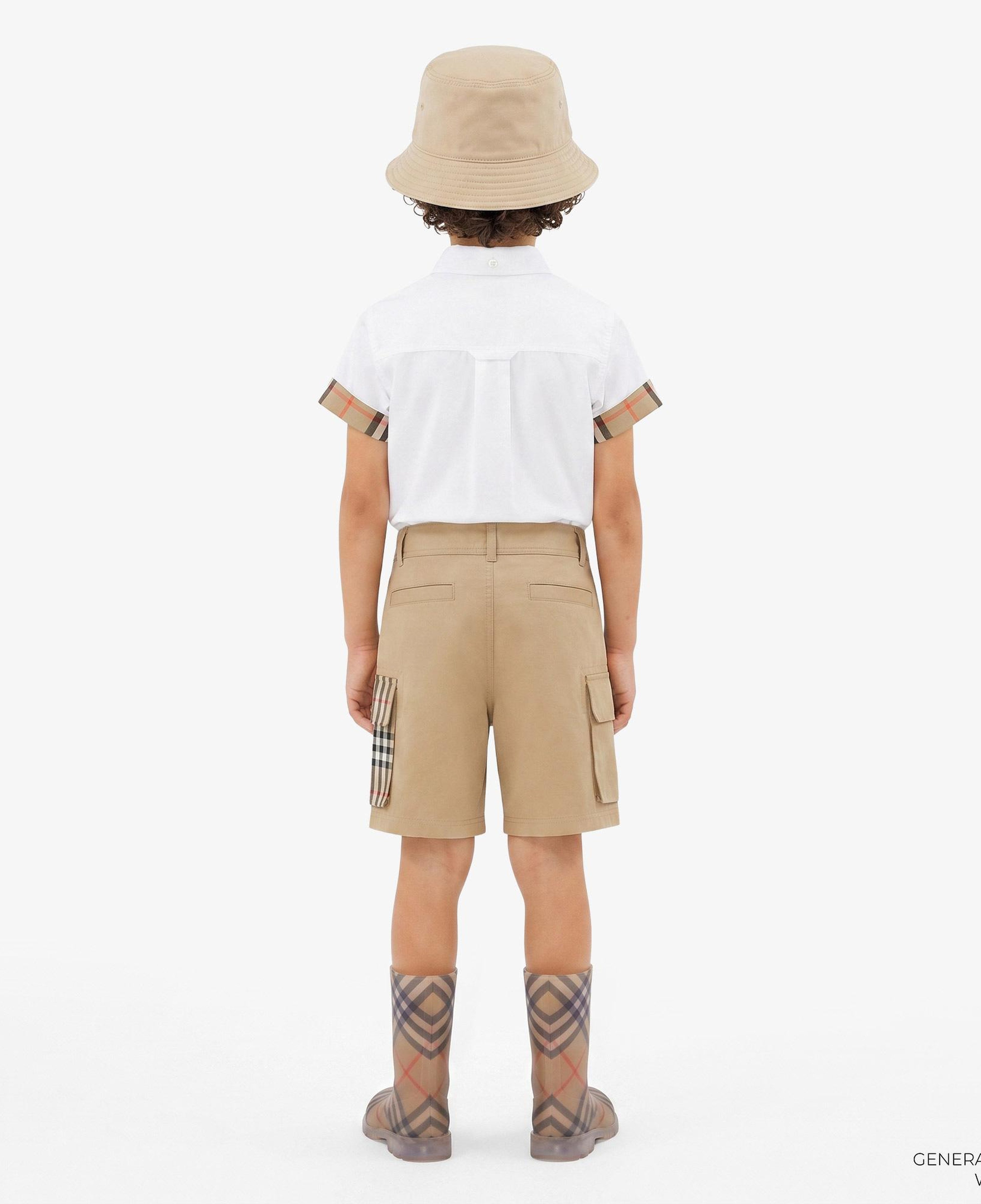 Burberry Check Trim Cotton Cargo Çocuk Bej Şort