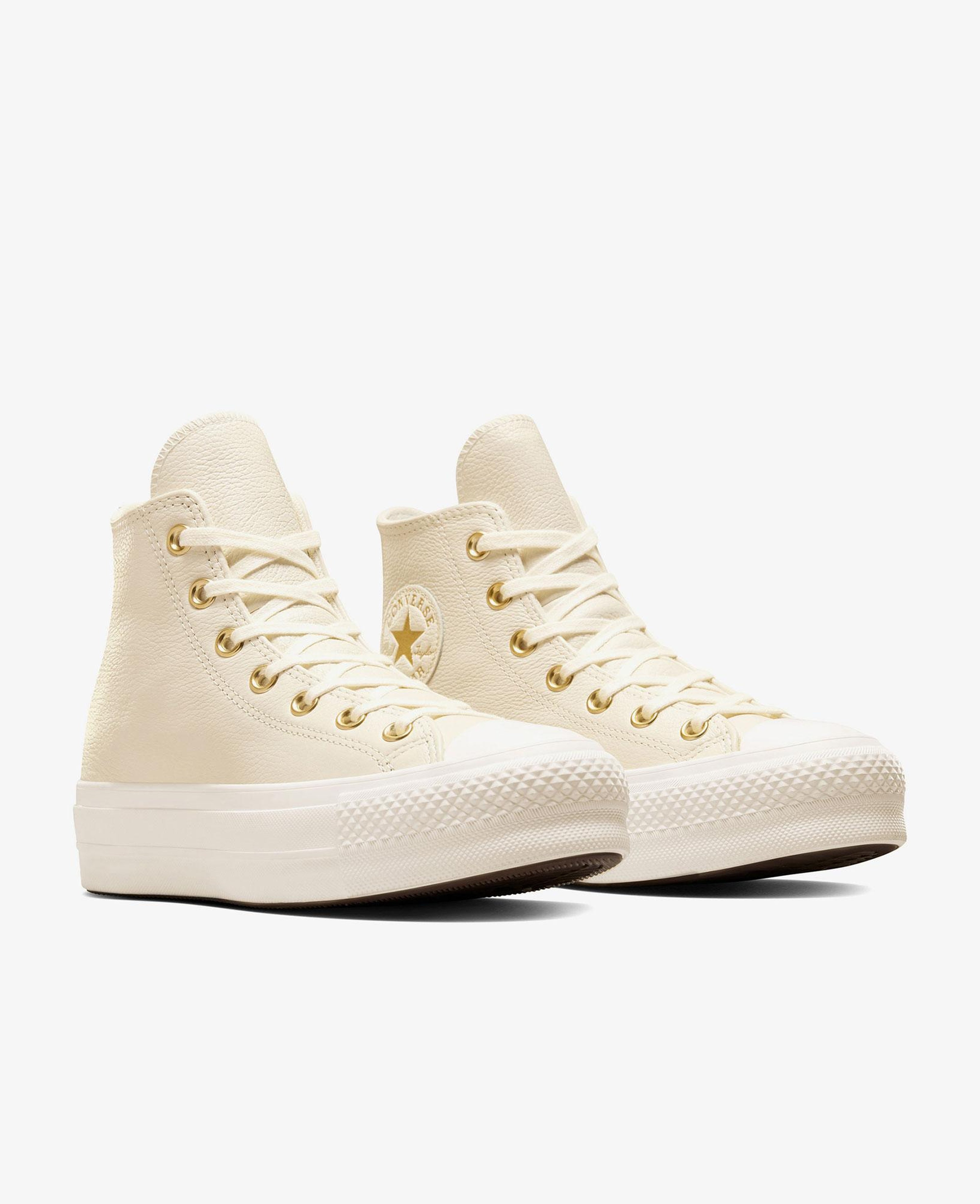 Converse Chuck Taylor All Star Lift Kadın Krem Deri Sneaker
