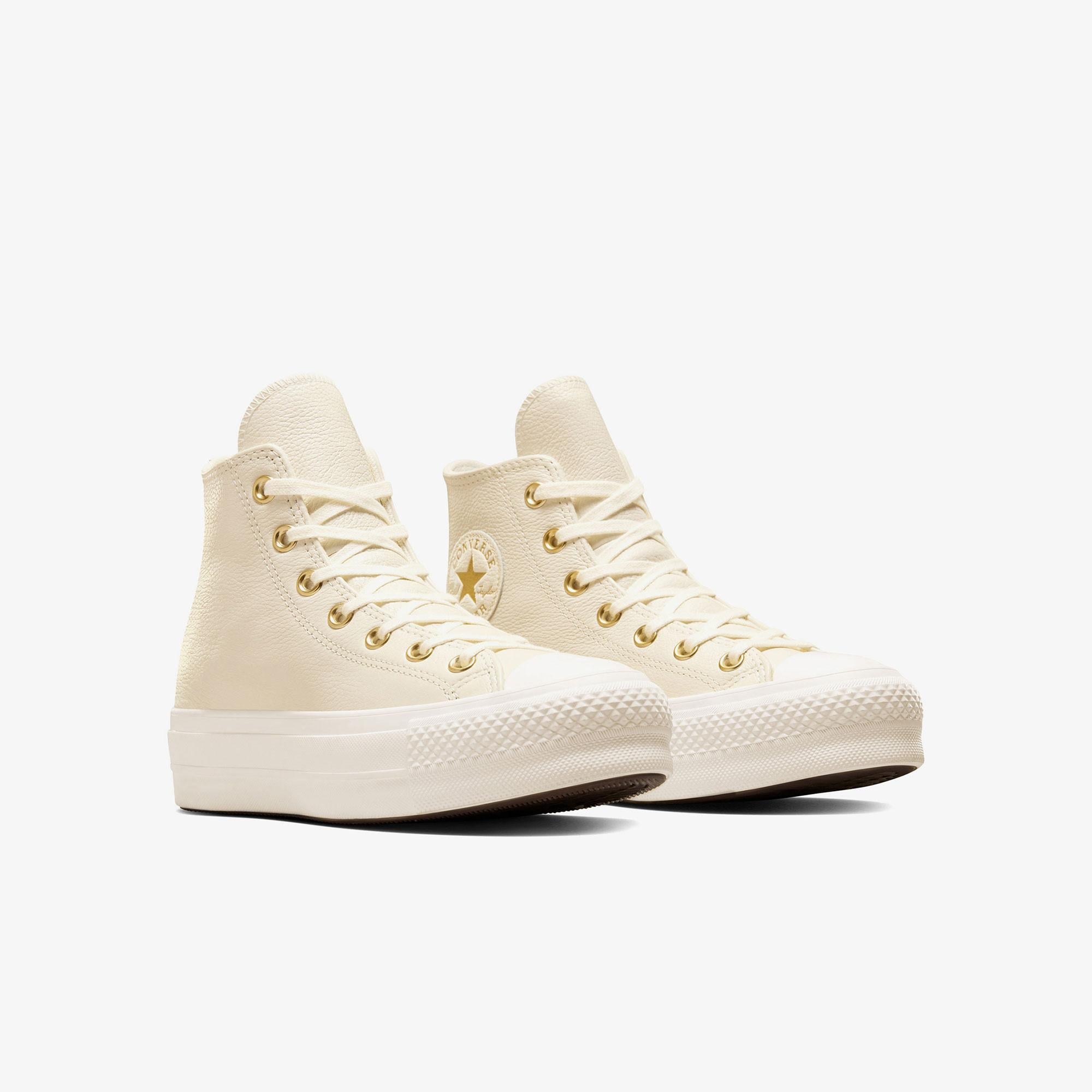Converse Chuck Taylor All Star Lift Kadın Krem Deri Sneaker