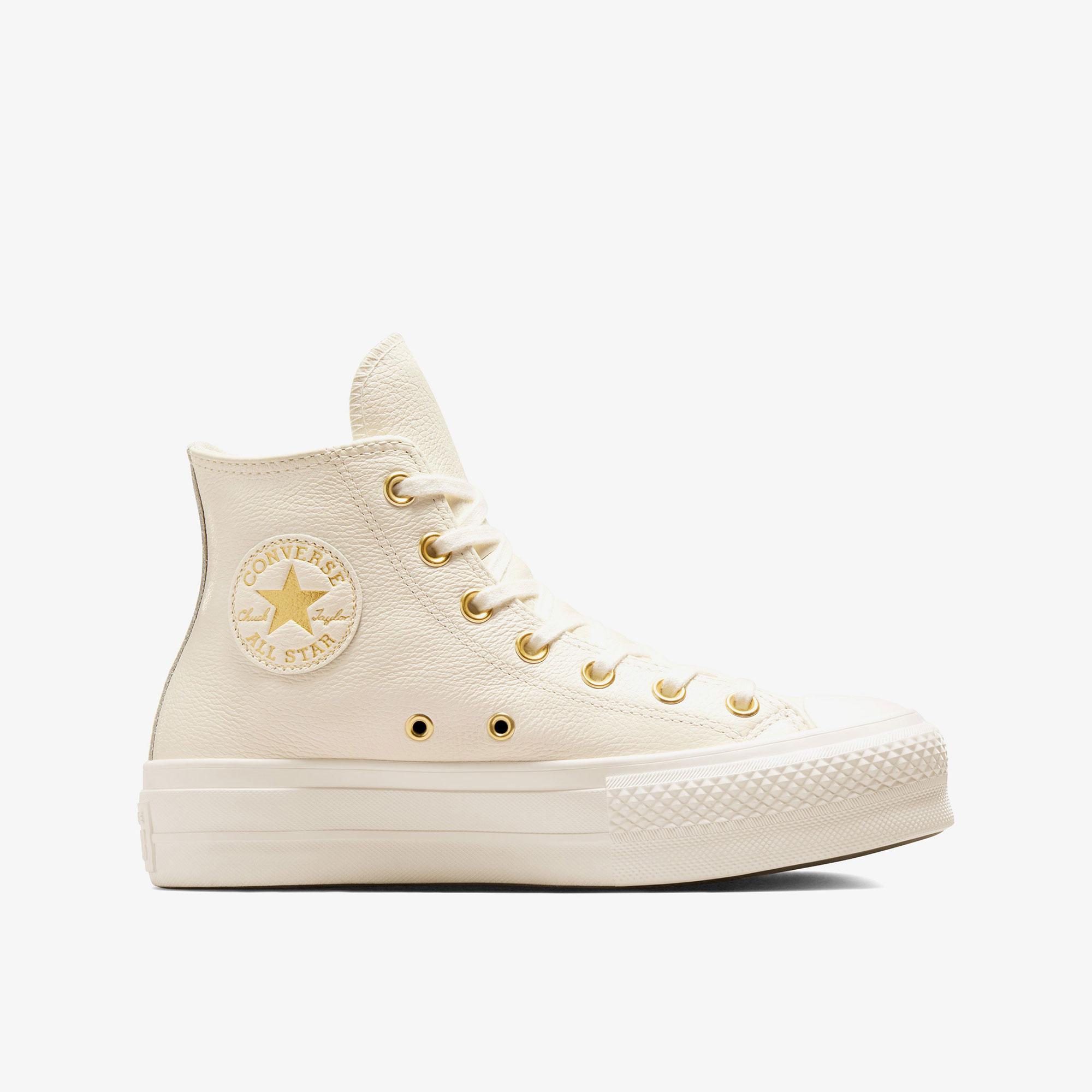 Converse Chuck Taylor All Star Lift Kadın Krem Deri Sneaker
