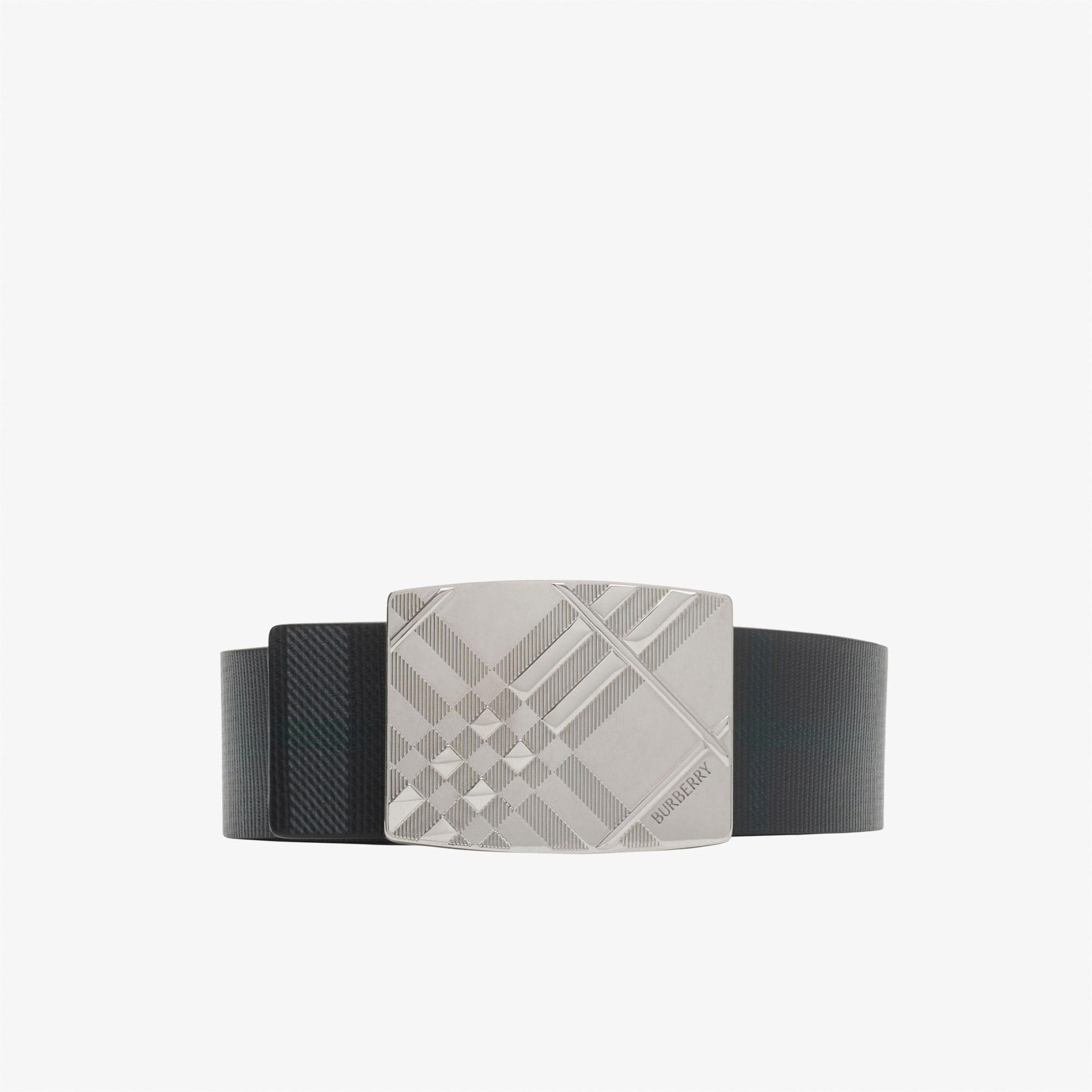 Burberry Check Engraved 35Mm Erkek Siyah Kemer