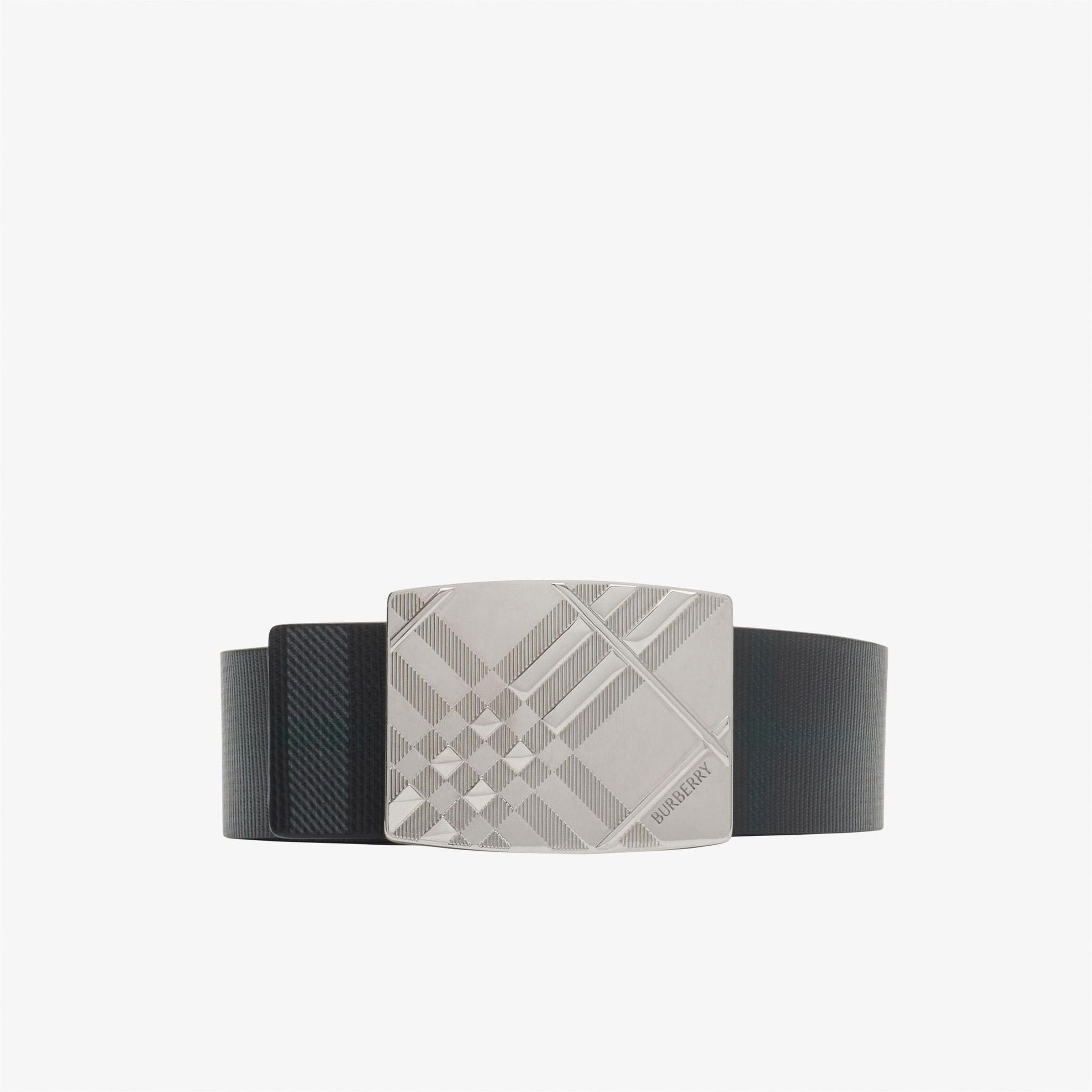 Burberry Check Engraved 35Mm Erkek Siyah Kemer