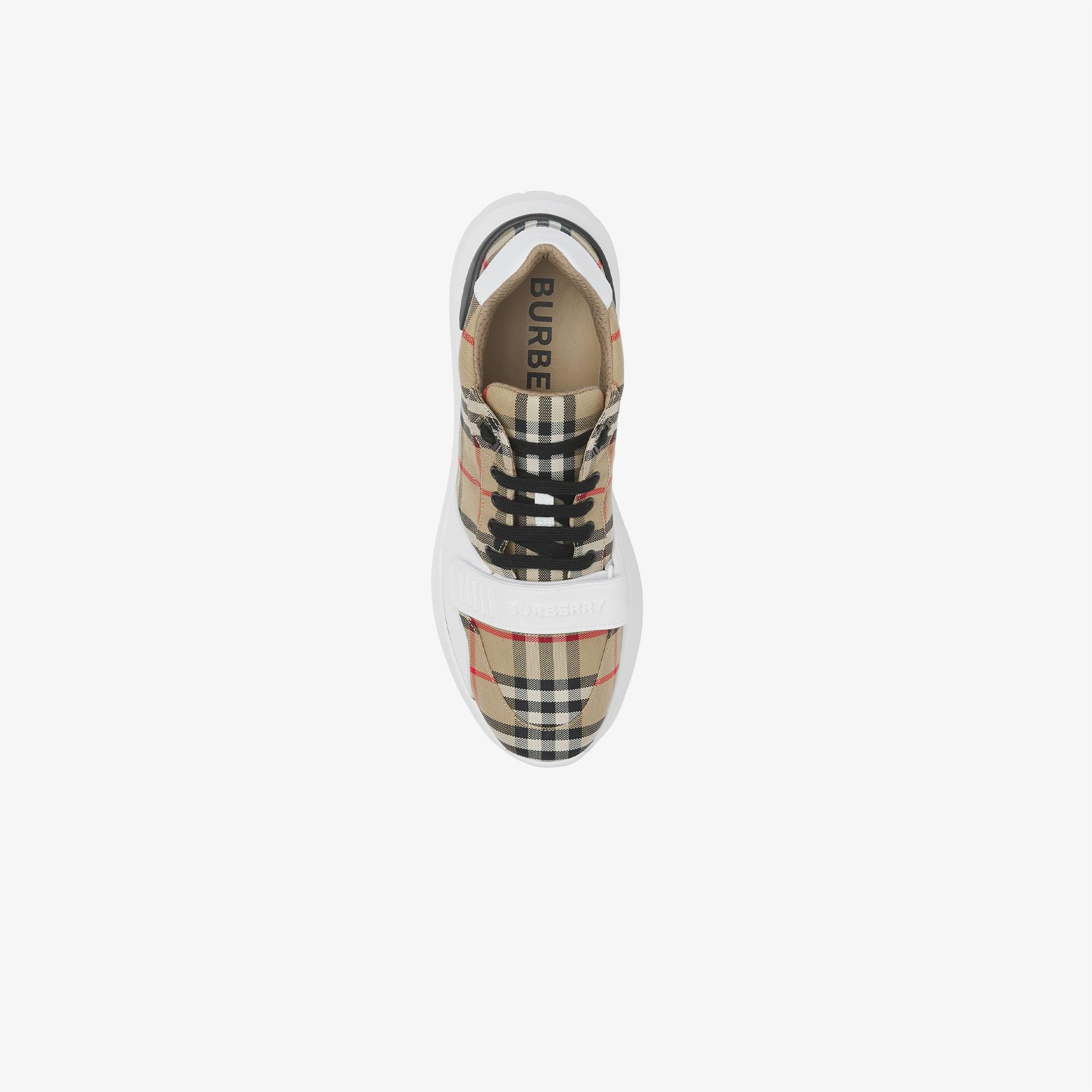 Burberry Check, Suede and Leather Erkek Bej Sneaker