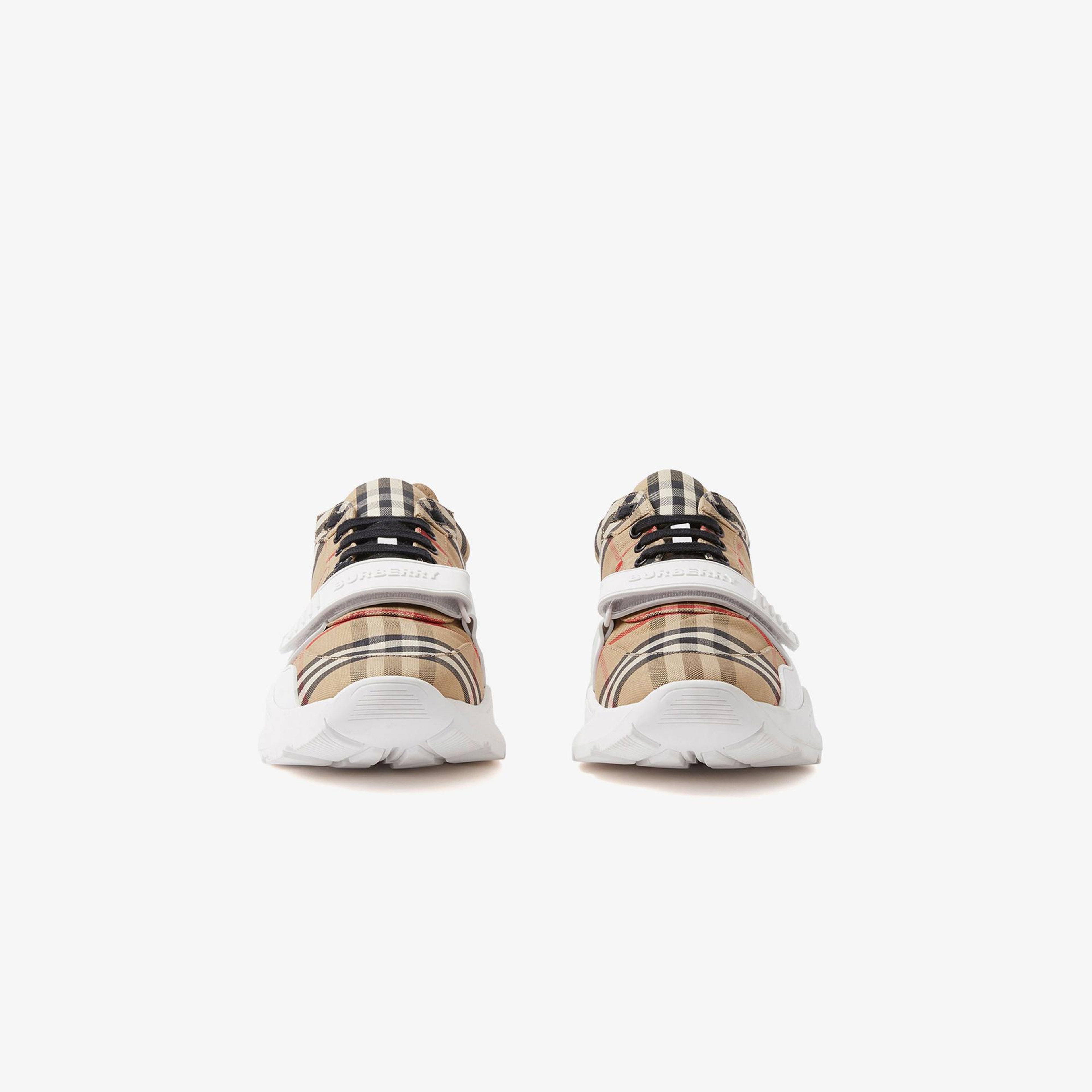 Burberry Check, Suede and Leather Erkek Bej Sneaker