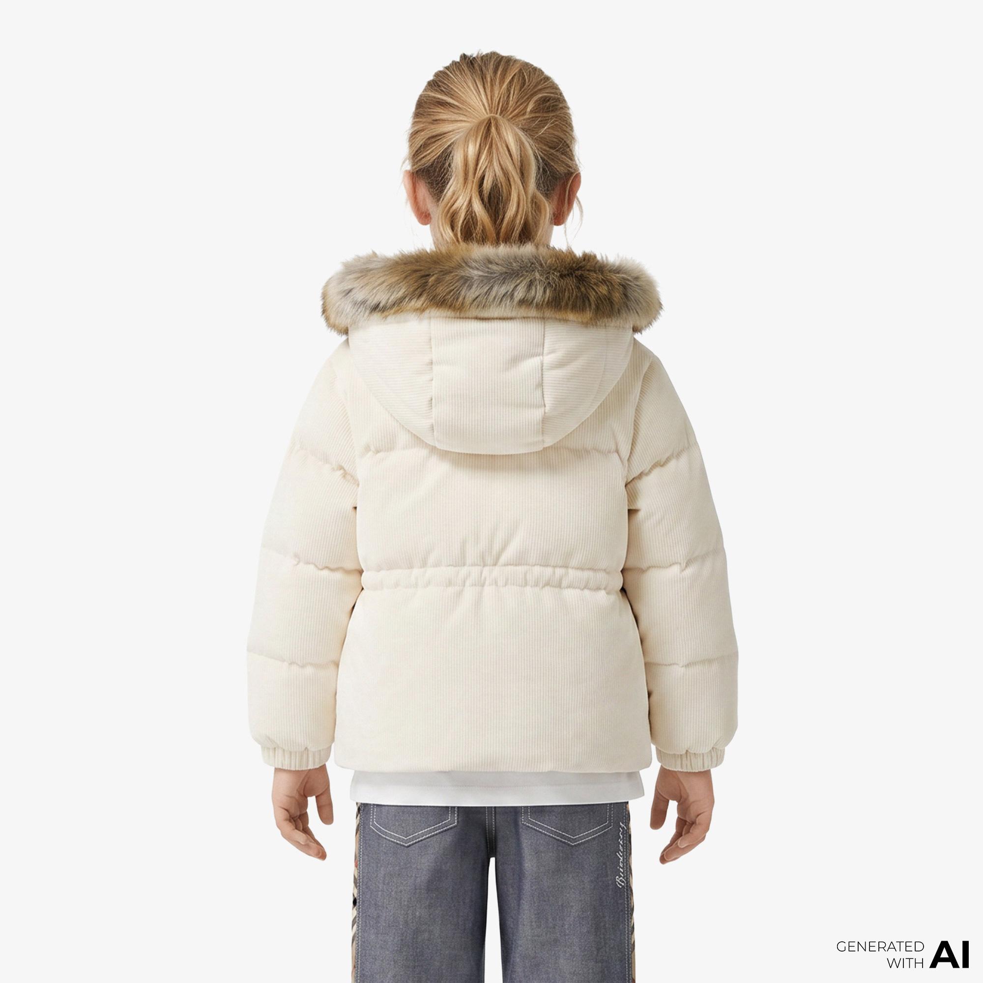 Burberry Flora Çocuk Beyaz Mont