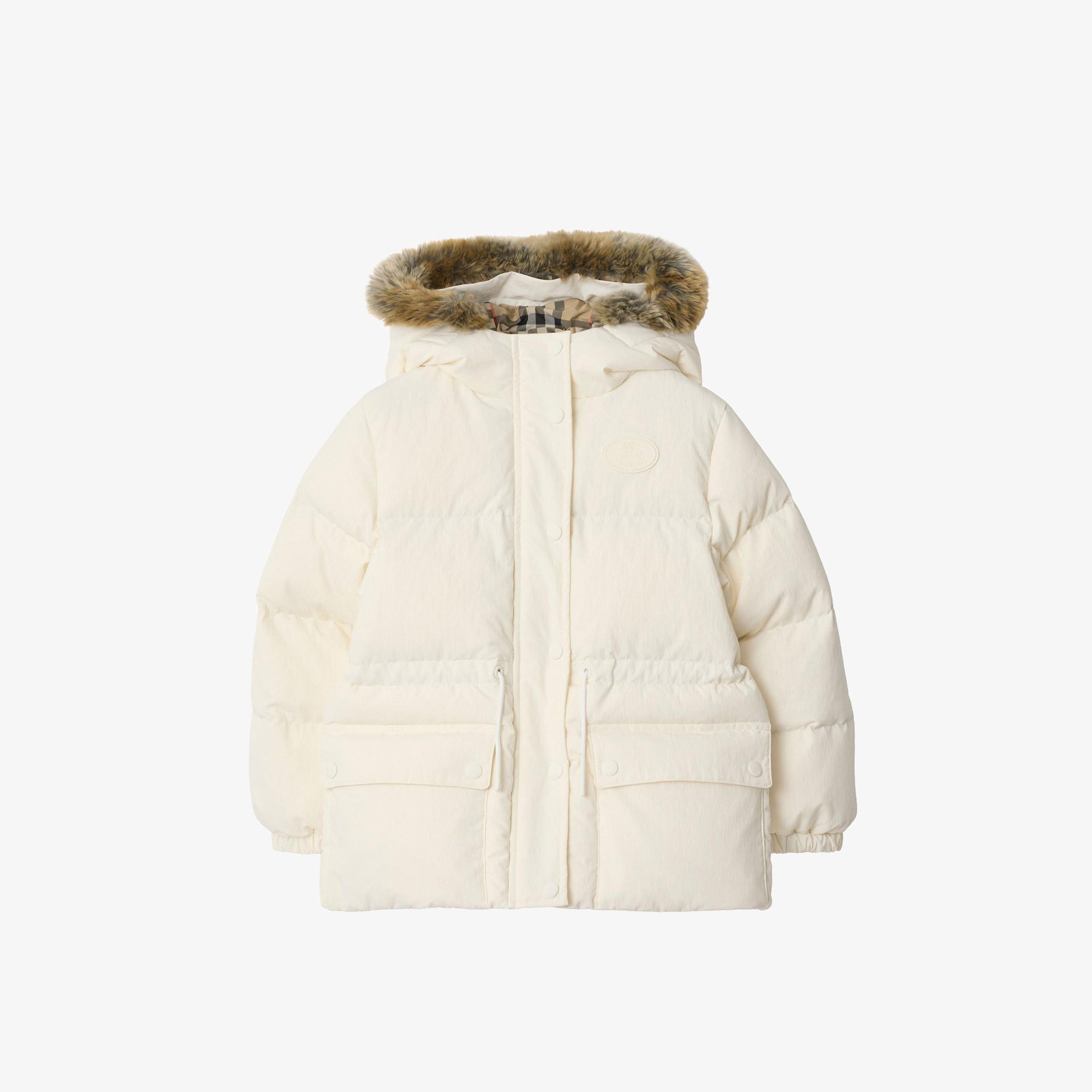 Burberry Flora Çocuk Beyaz Mont