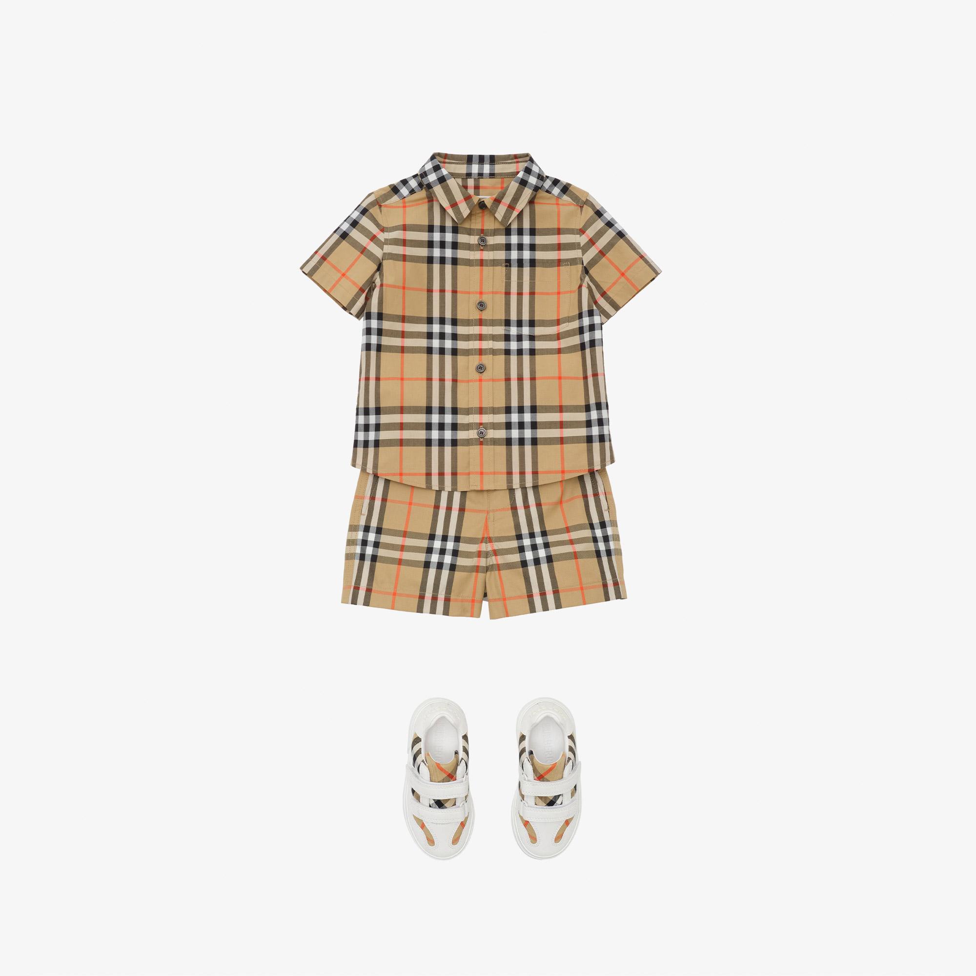 Burberry Owen Check Çocuk Bej Gömlek