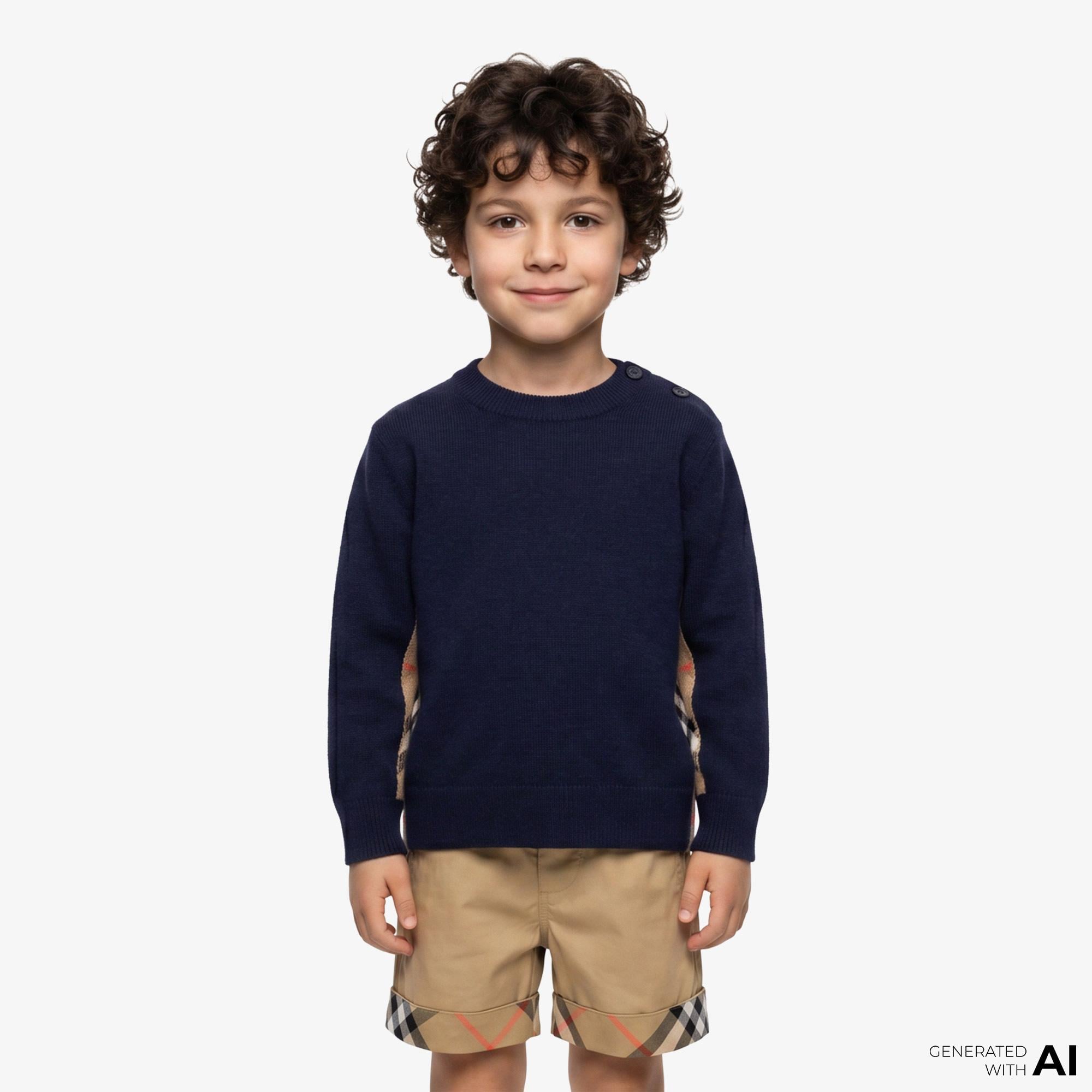 Burberry Bryce Çocuk Lacivert Triko