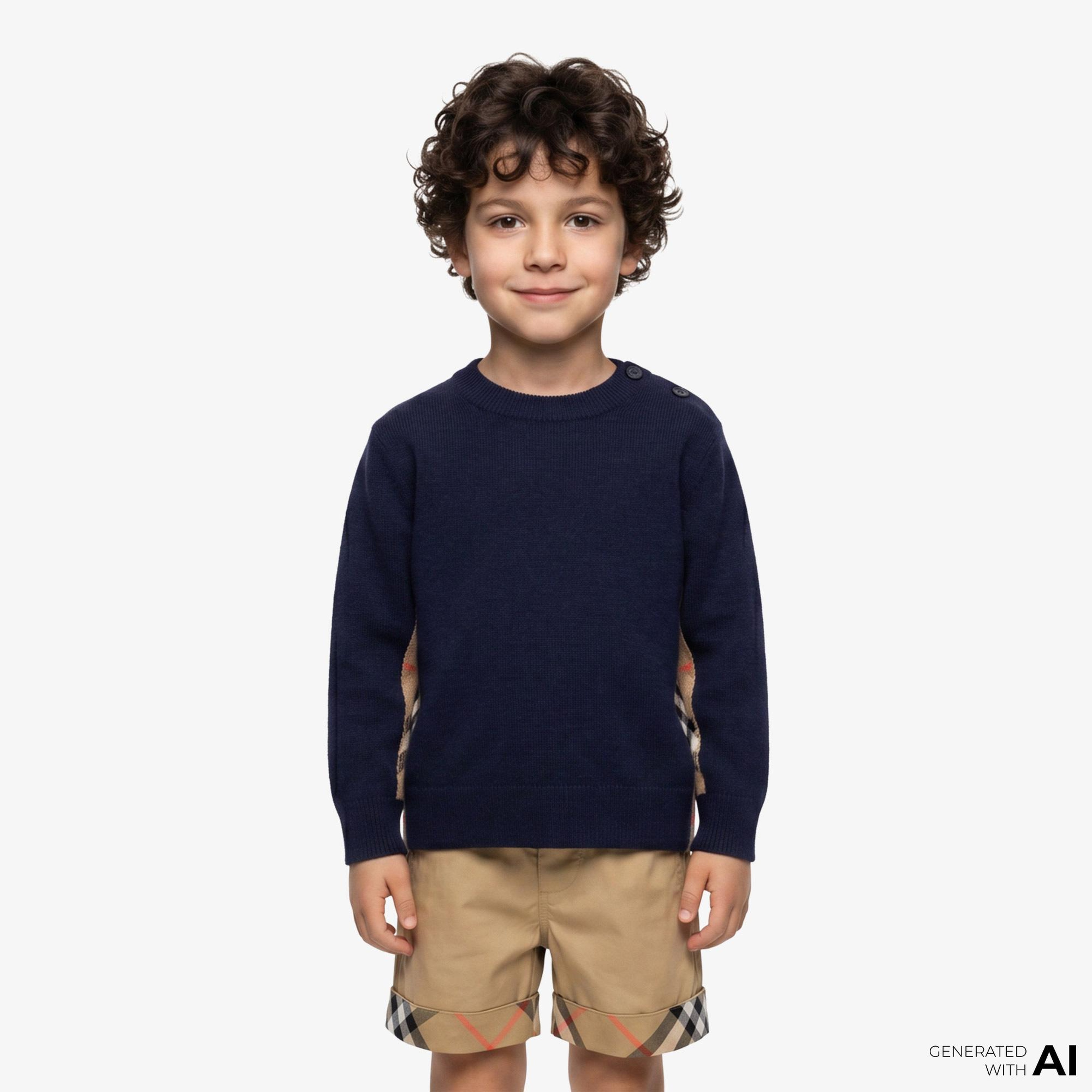 Burberry Bryce Çocuk Lacivert Triko