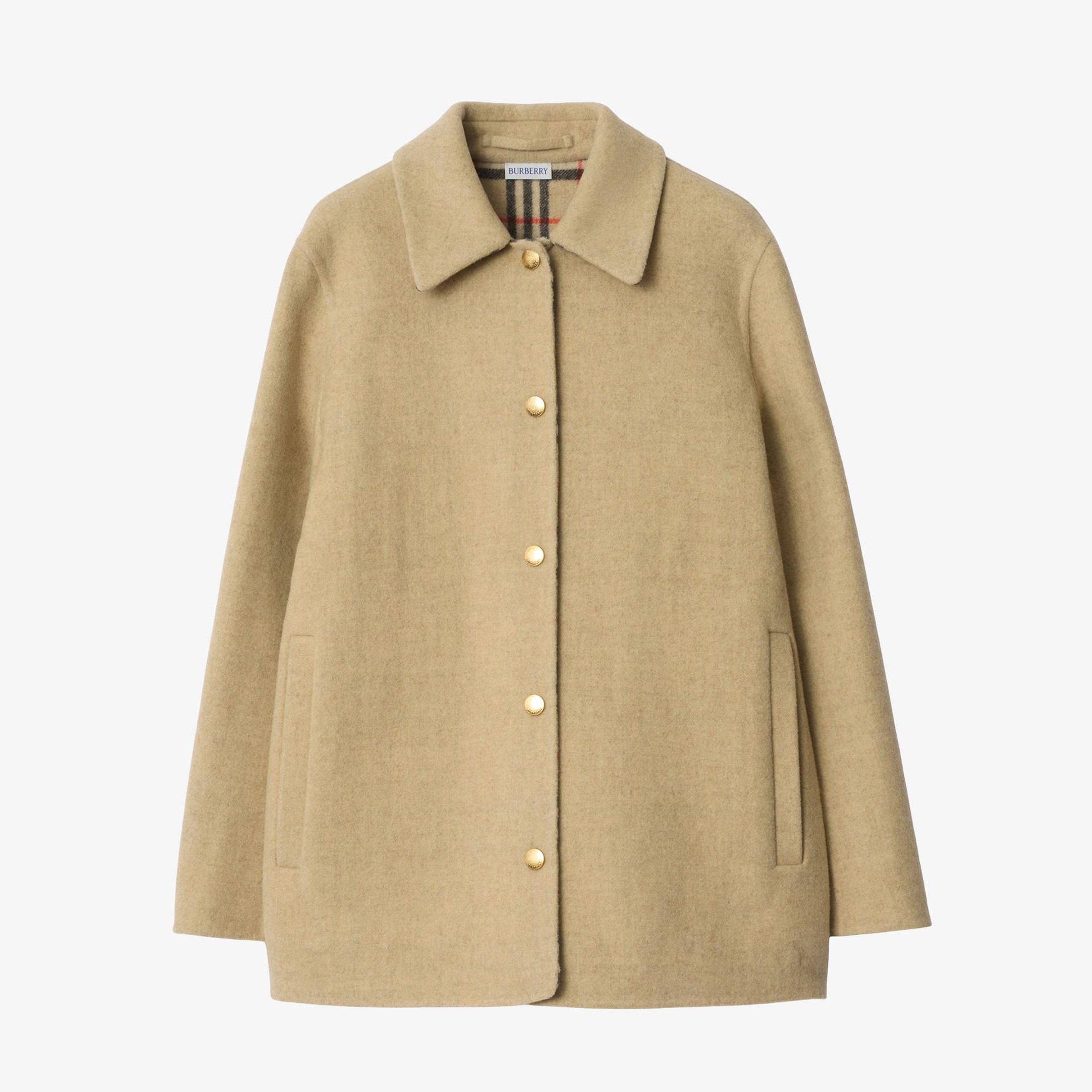 Burberry Lancashire Wool Kadın Bej Mont