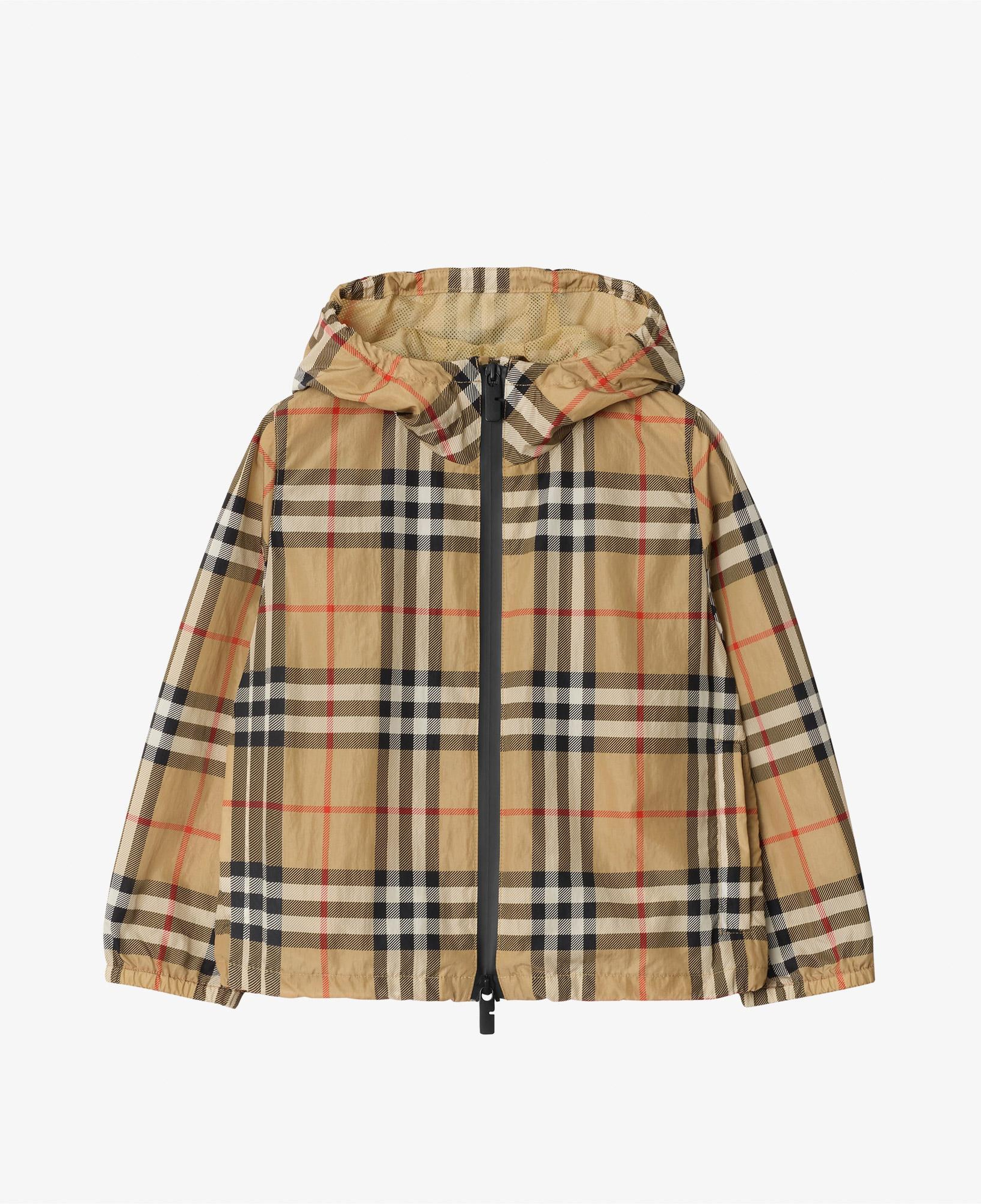 Burberry Cassius Check Nylon Hooded Çocuk Bej Mont