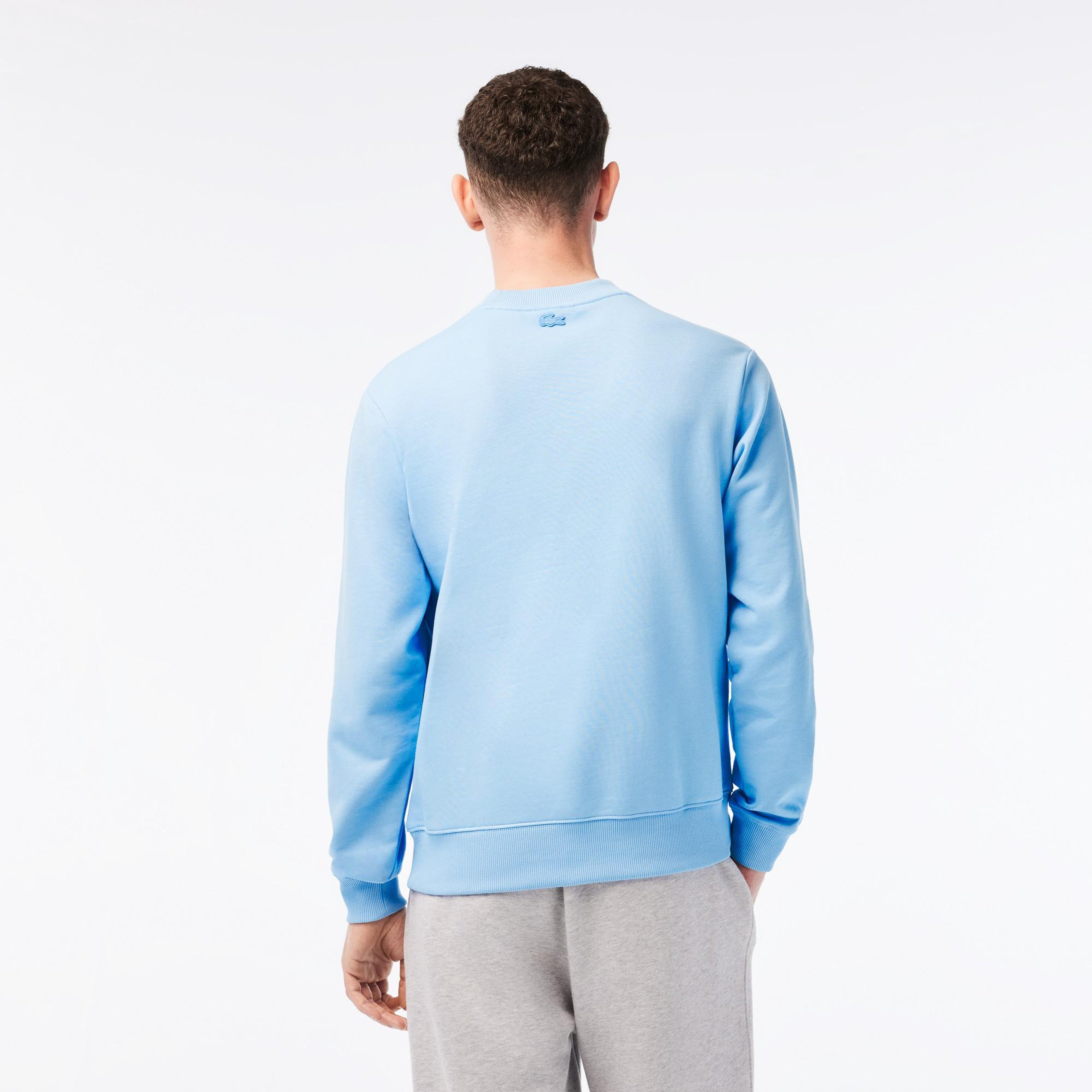 Netflix Erkek Regular Fit Bisiklet Yaka Baskılı Açık Mavi Sweatshirt