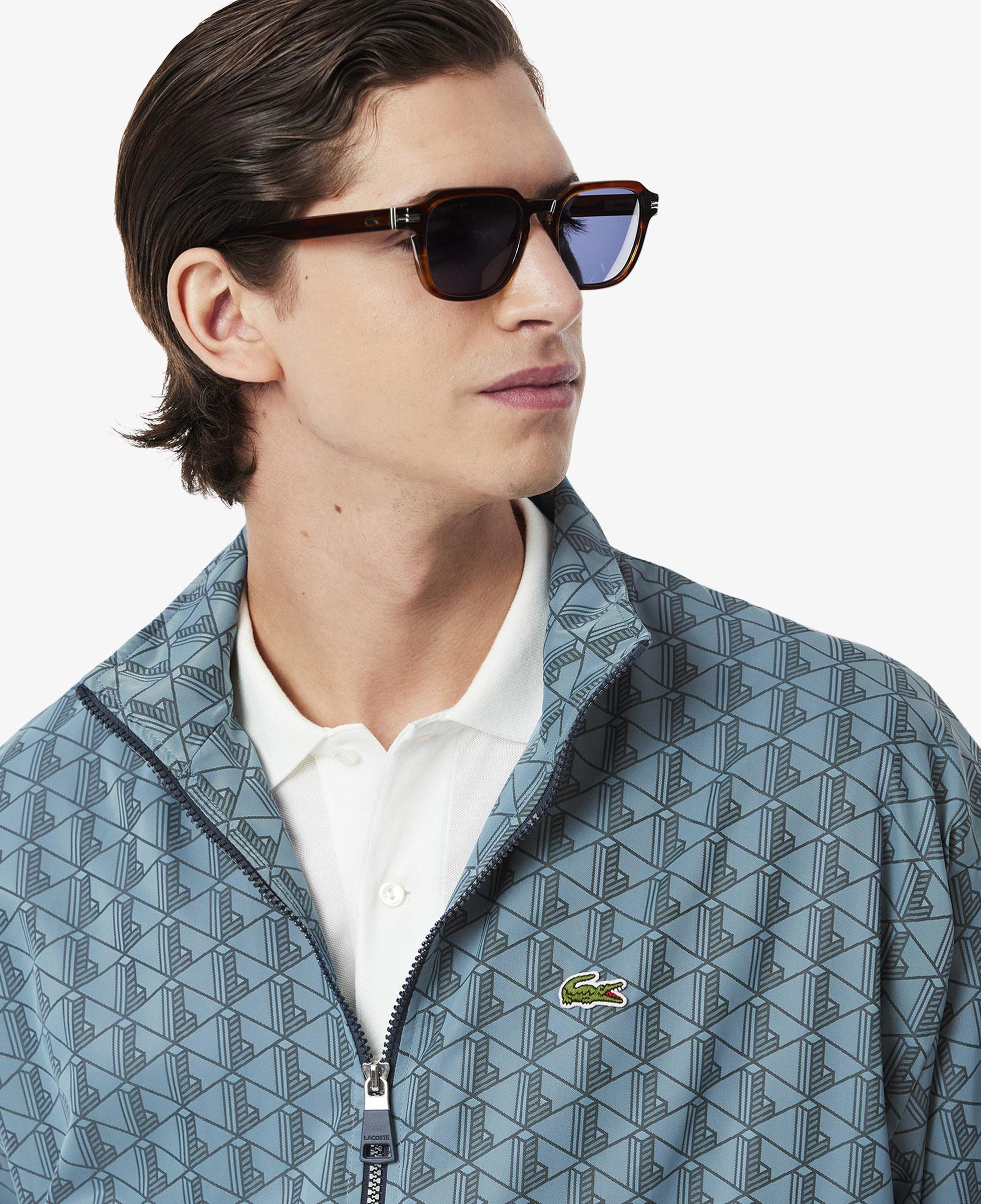 Lacoste Relaxed Fit Monogram Erkek Mavi Ceket