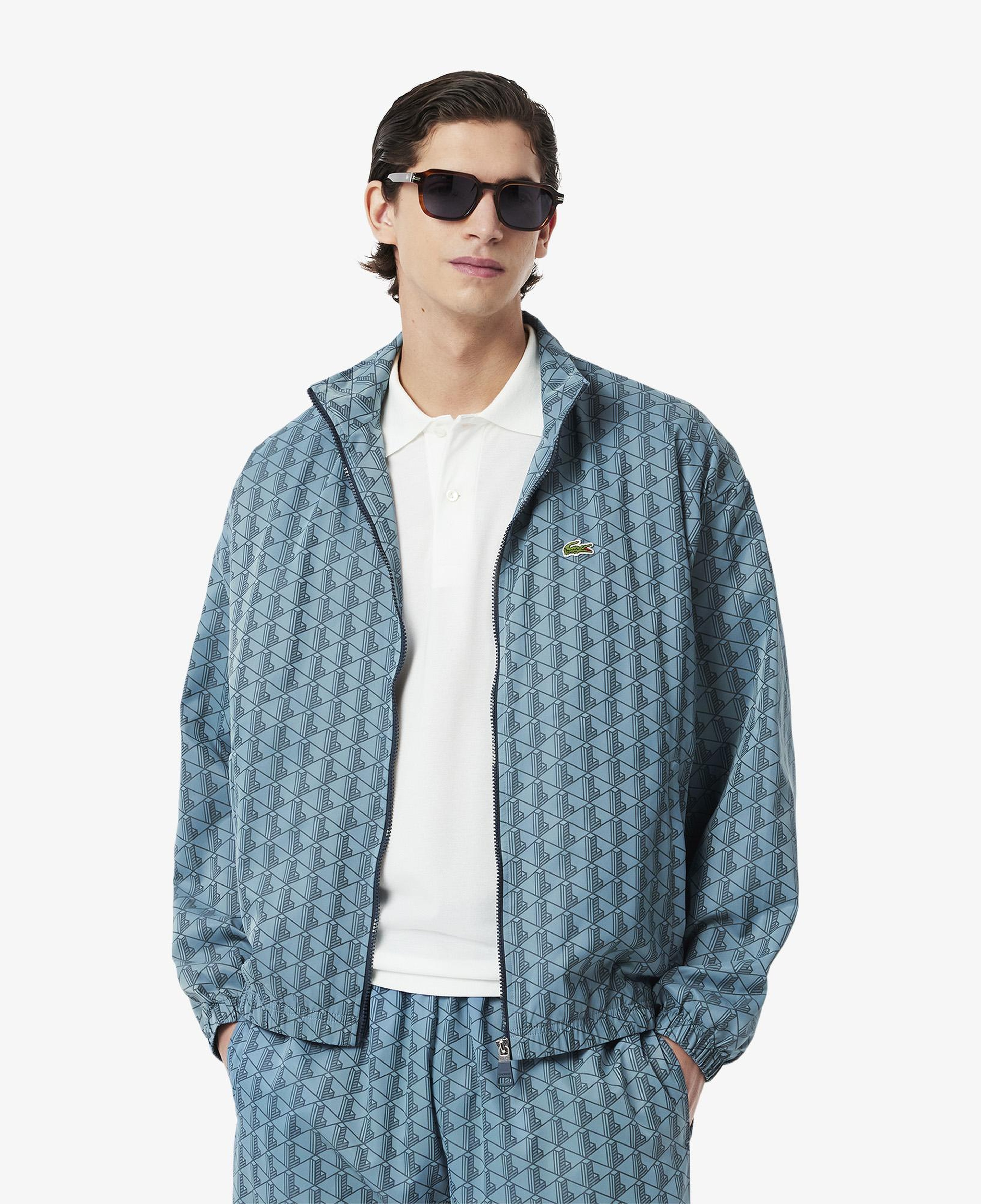 Lacoste Relaxed Fit Monogram Erkek Mavi Ceket