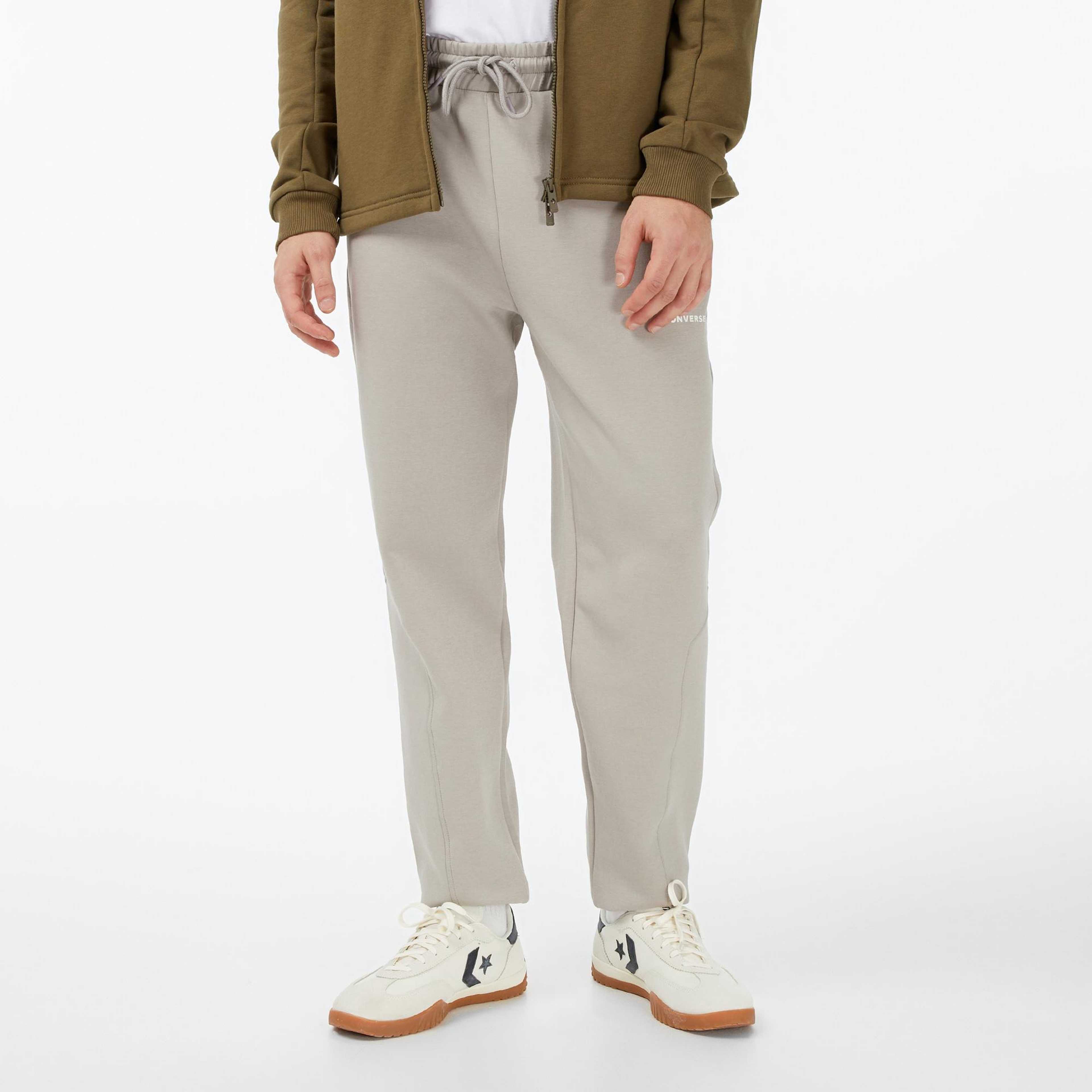 Converse Star Chevron Baskılı Erkek Oversize Fit Gri Eşofman Alti