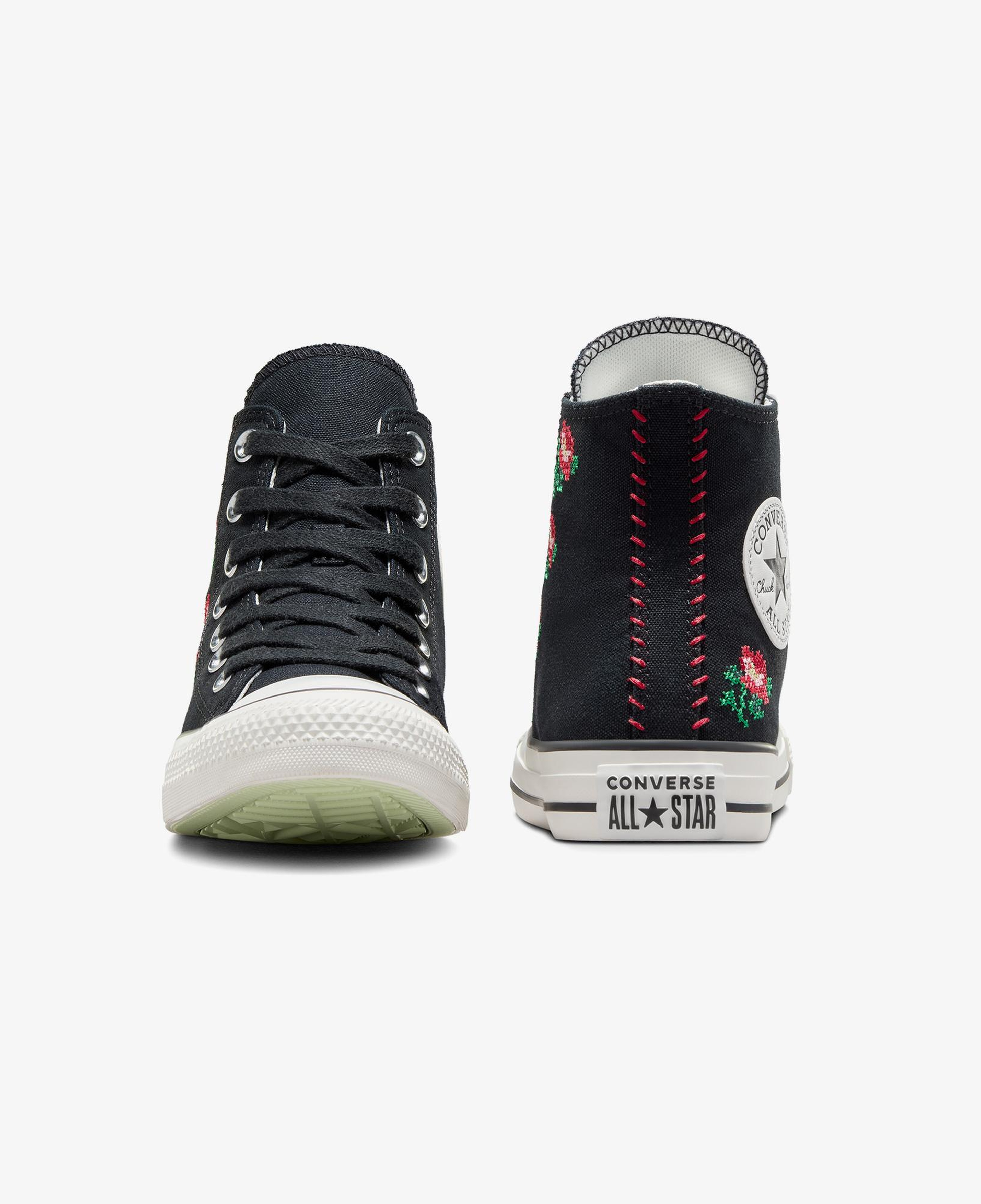 Converse Chuck Taylor Rose Cross Stich Unisex Siyah Sneaker