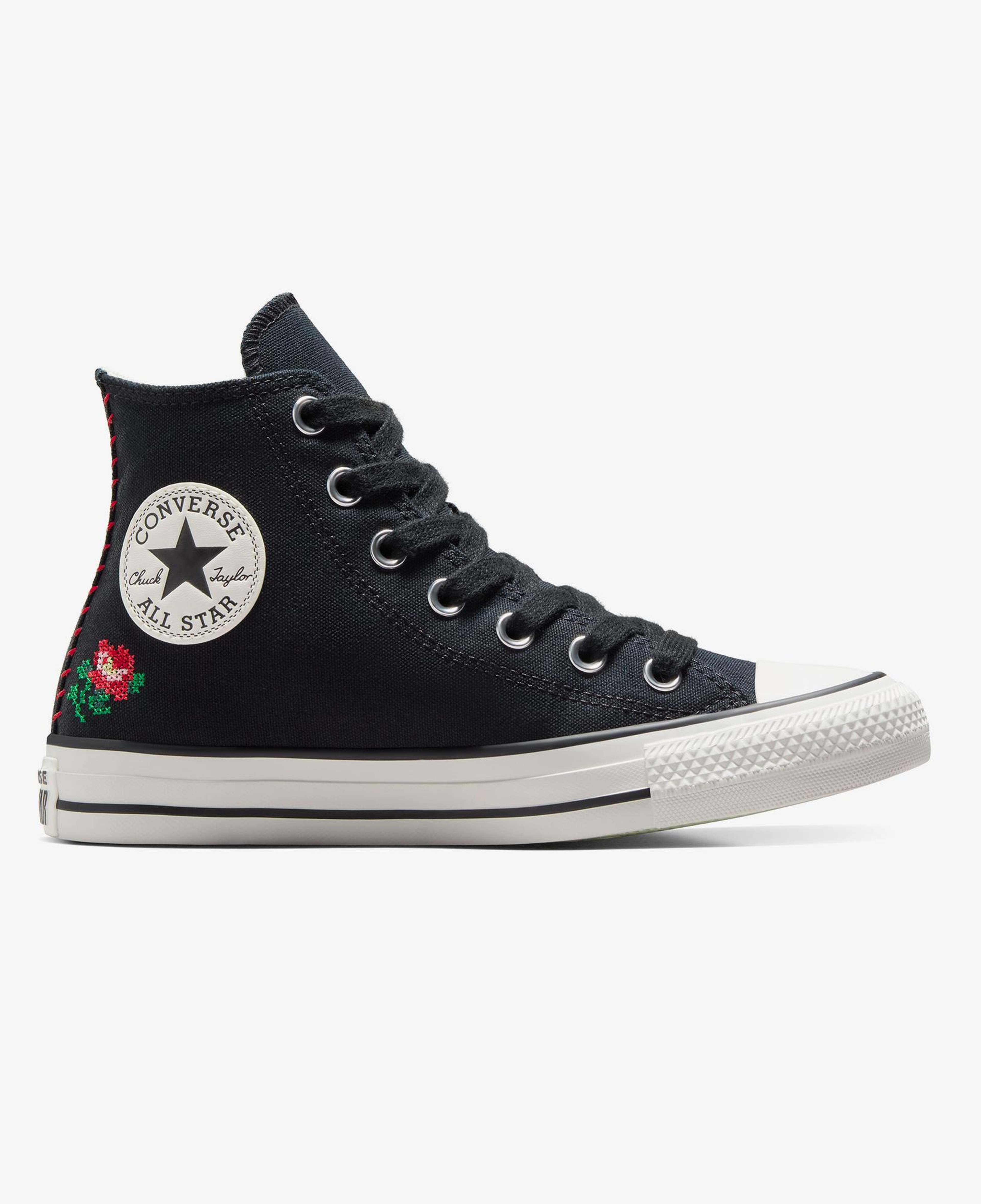 Converse Chuck Taylor Rose Cross Stich Unisex Siyah Sneaker