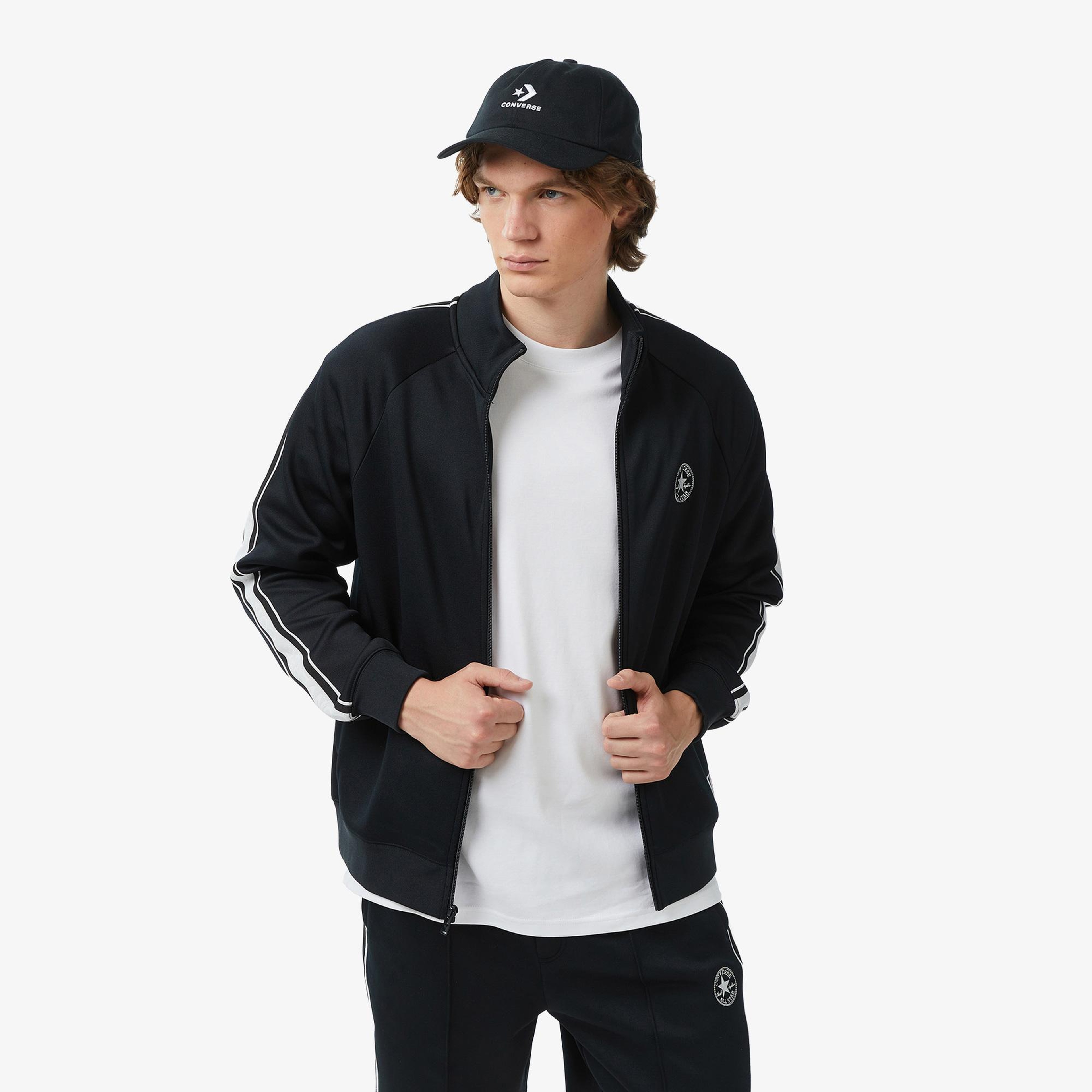Converse Erkek Siyah Fermuarlı Sweatshirt