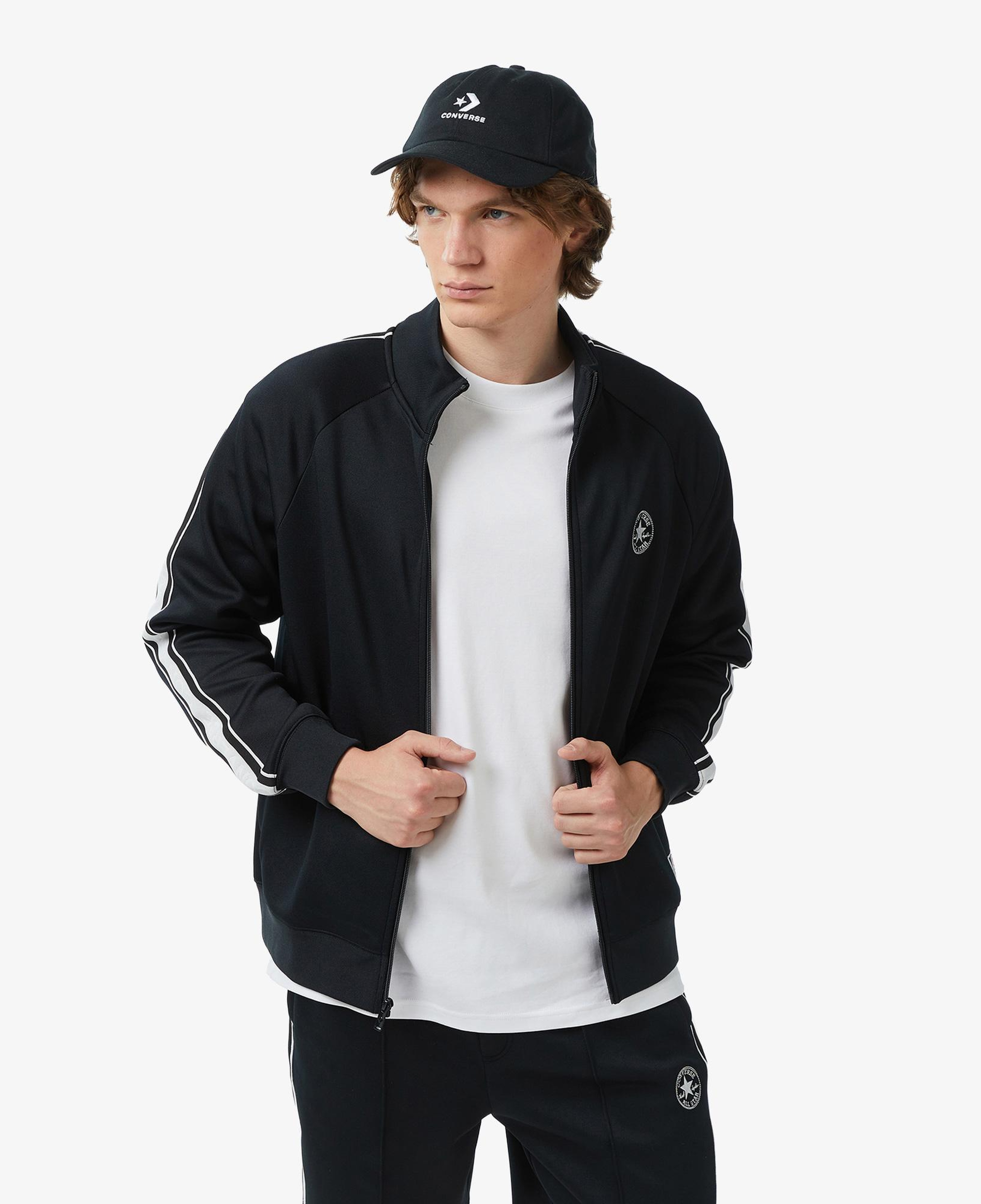 Converse Erkek Siyah Fermuarlı Sweatshirt