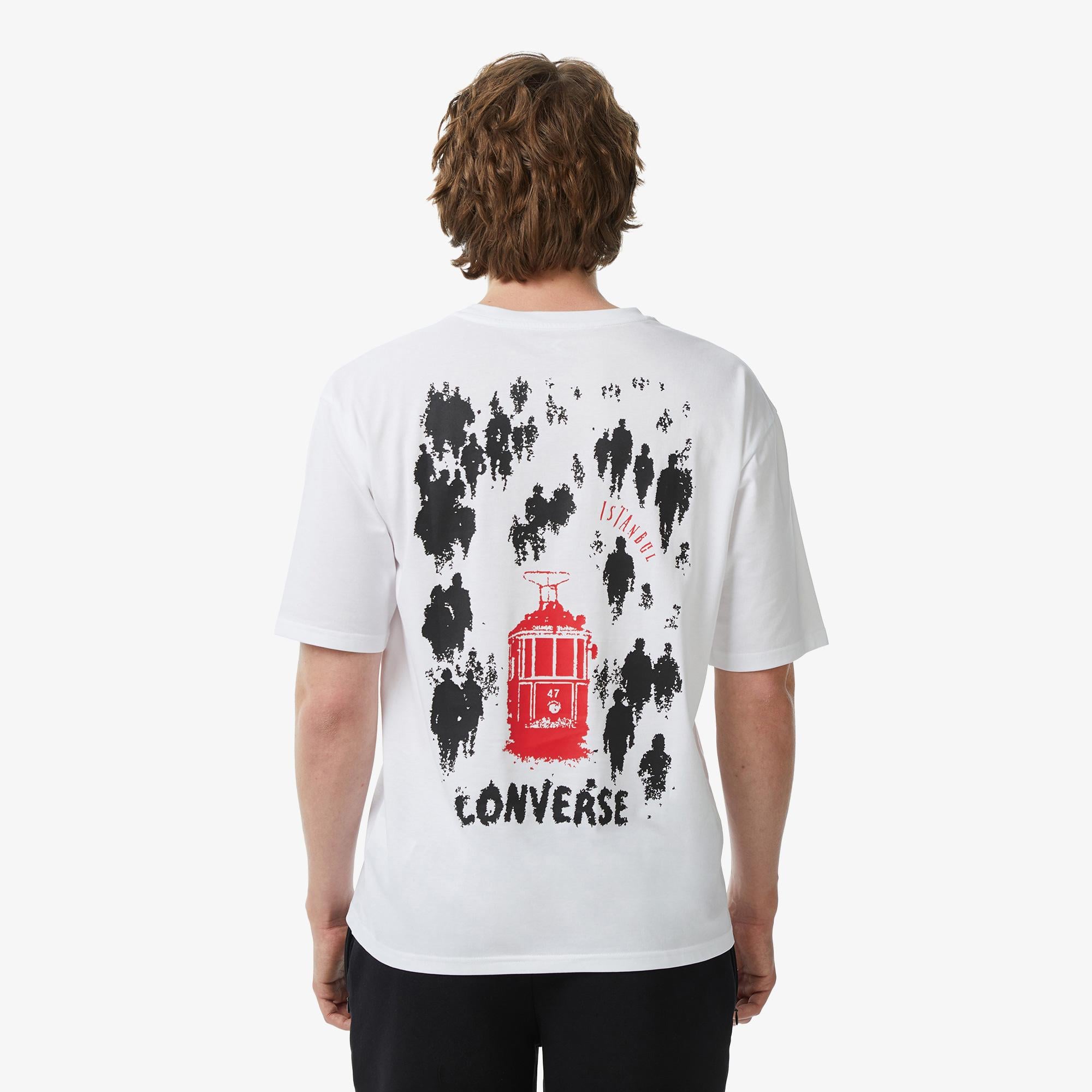 Converse Erkek Beyaz Grafik Baskılı T-Shirt