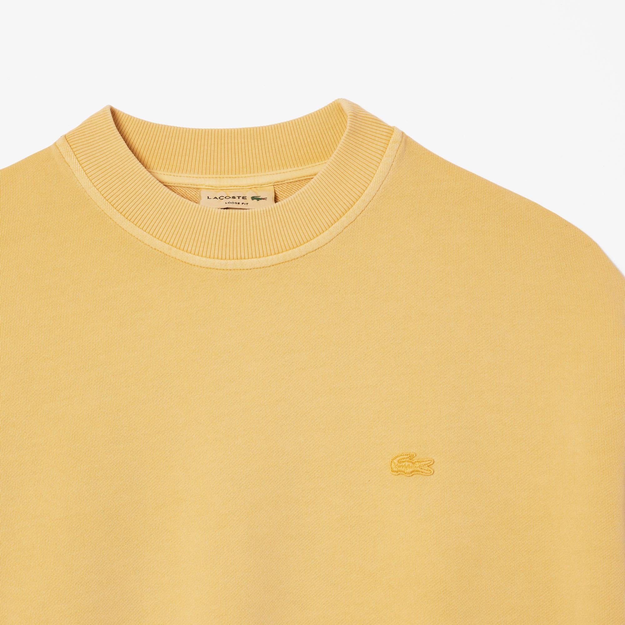 Erkek Loose Fit Bisiklet Yaka Sarı Sweatshirt