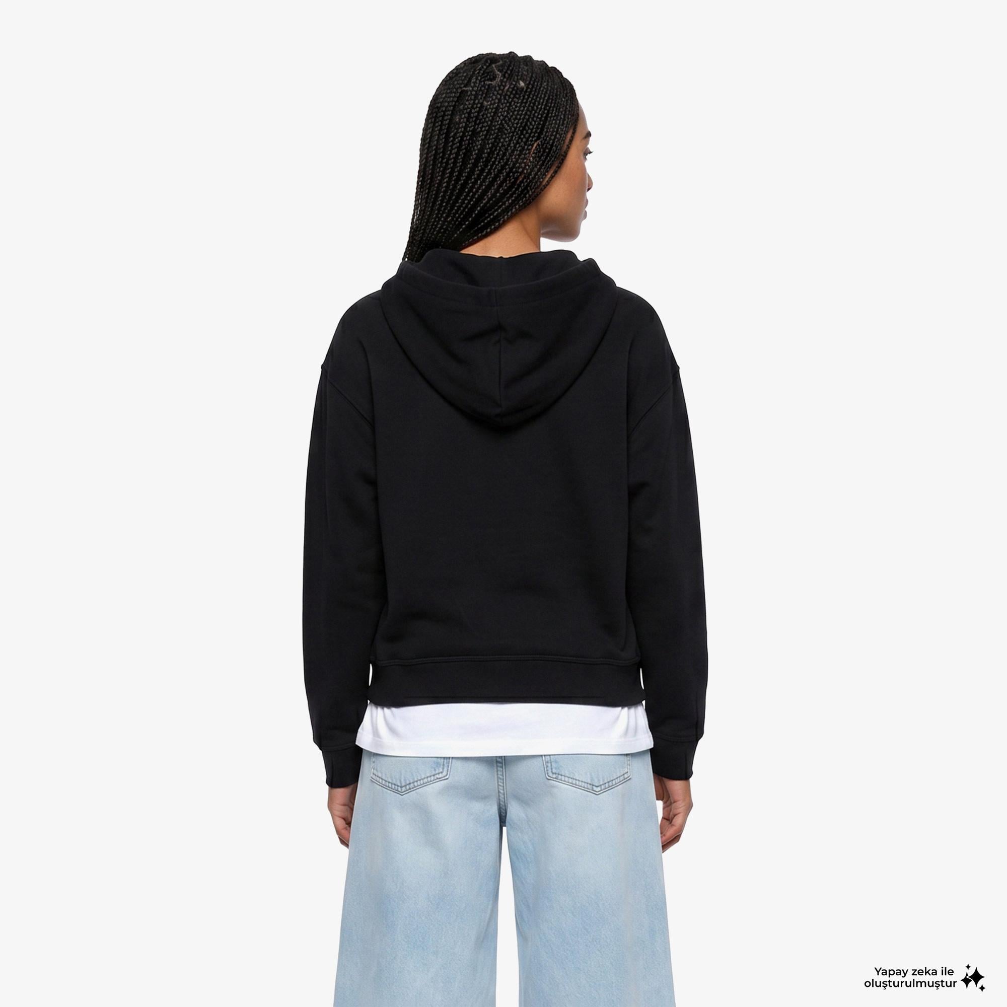 Les Benjamins Hoodie 401 Kadın Siyah Sweatshirt