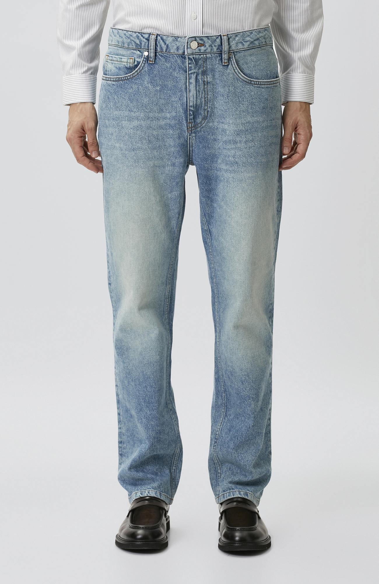 Network Erkek Açık Mavi Straight Fit Denim Pantolon