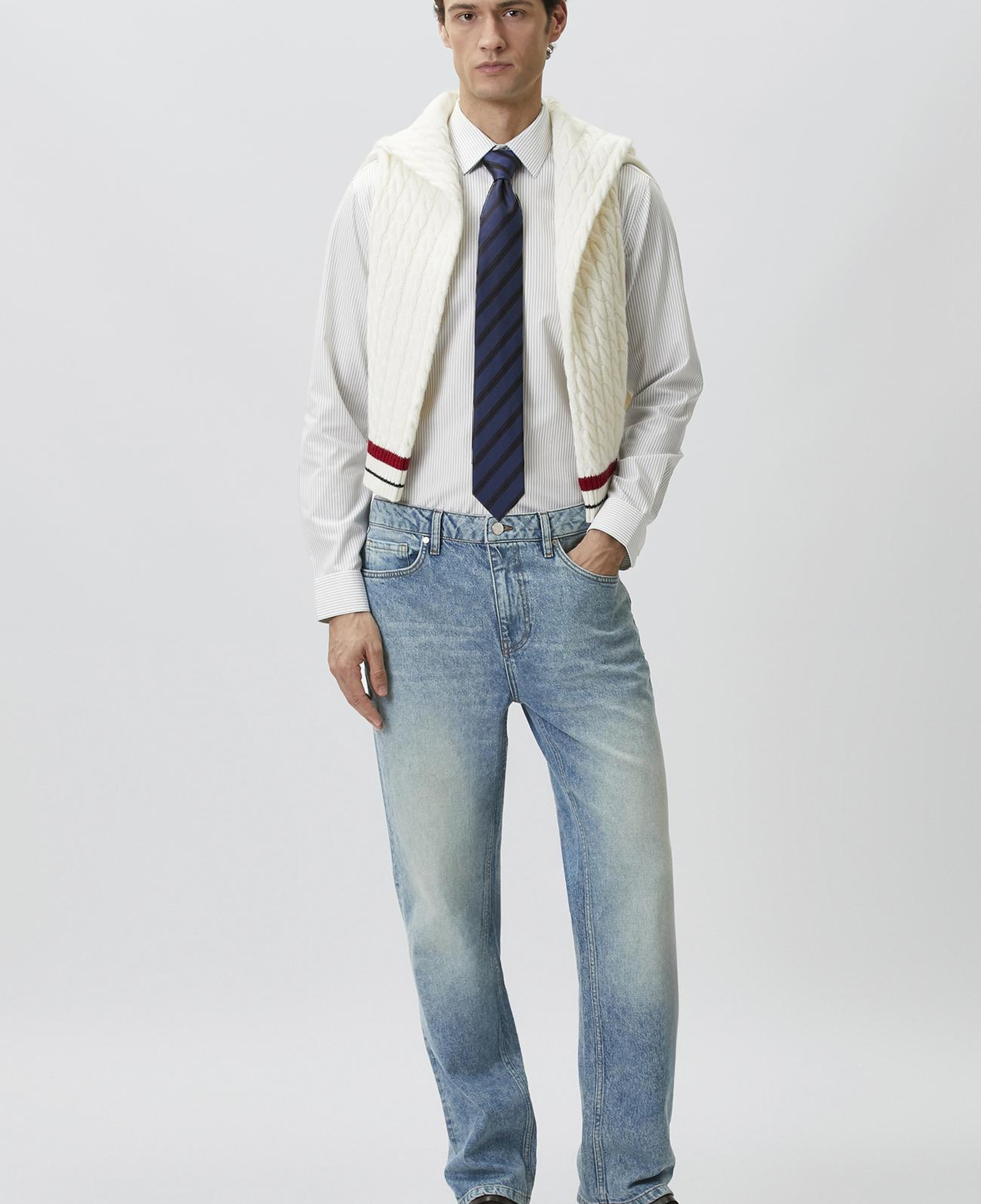 Network Erkek Açık Mavi Straight Fit Denim Pantolon