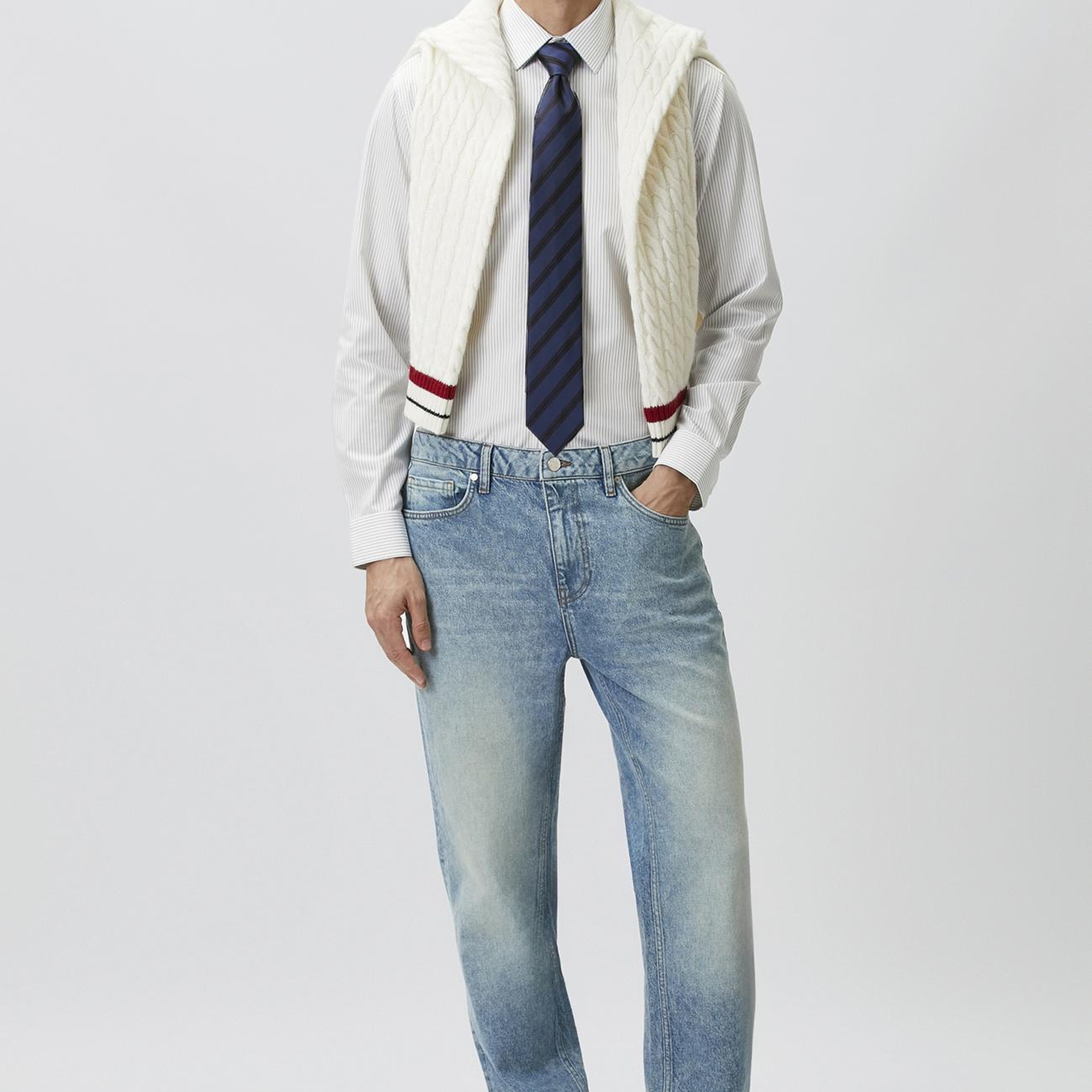 Network Erkek Açık Mavi Straight Fit Denim Pantolon