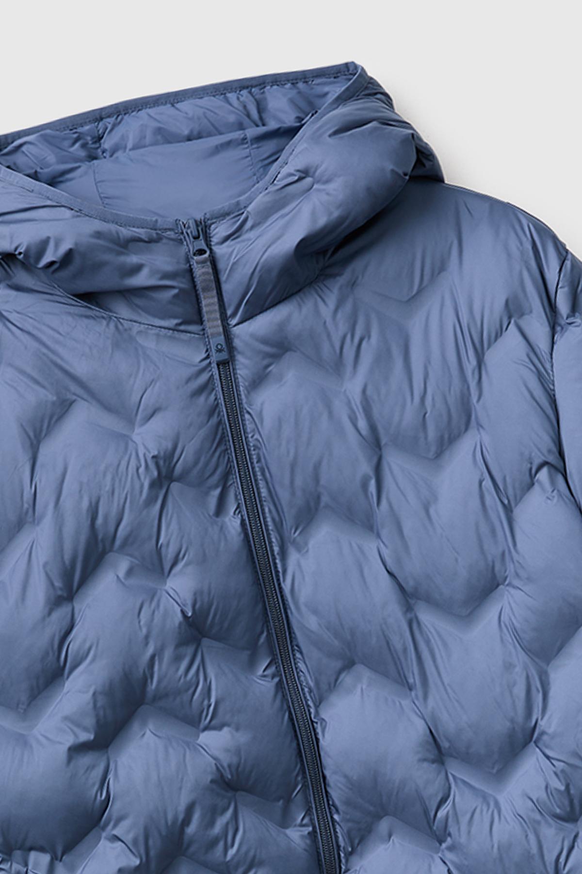 Erkek Havacı Mavi Dolgulu Regular Fit Şişme Mont