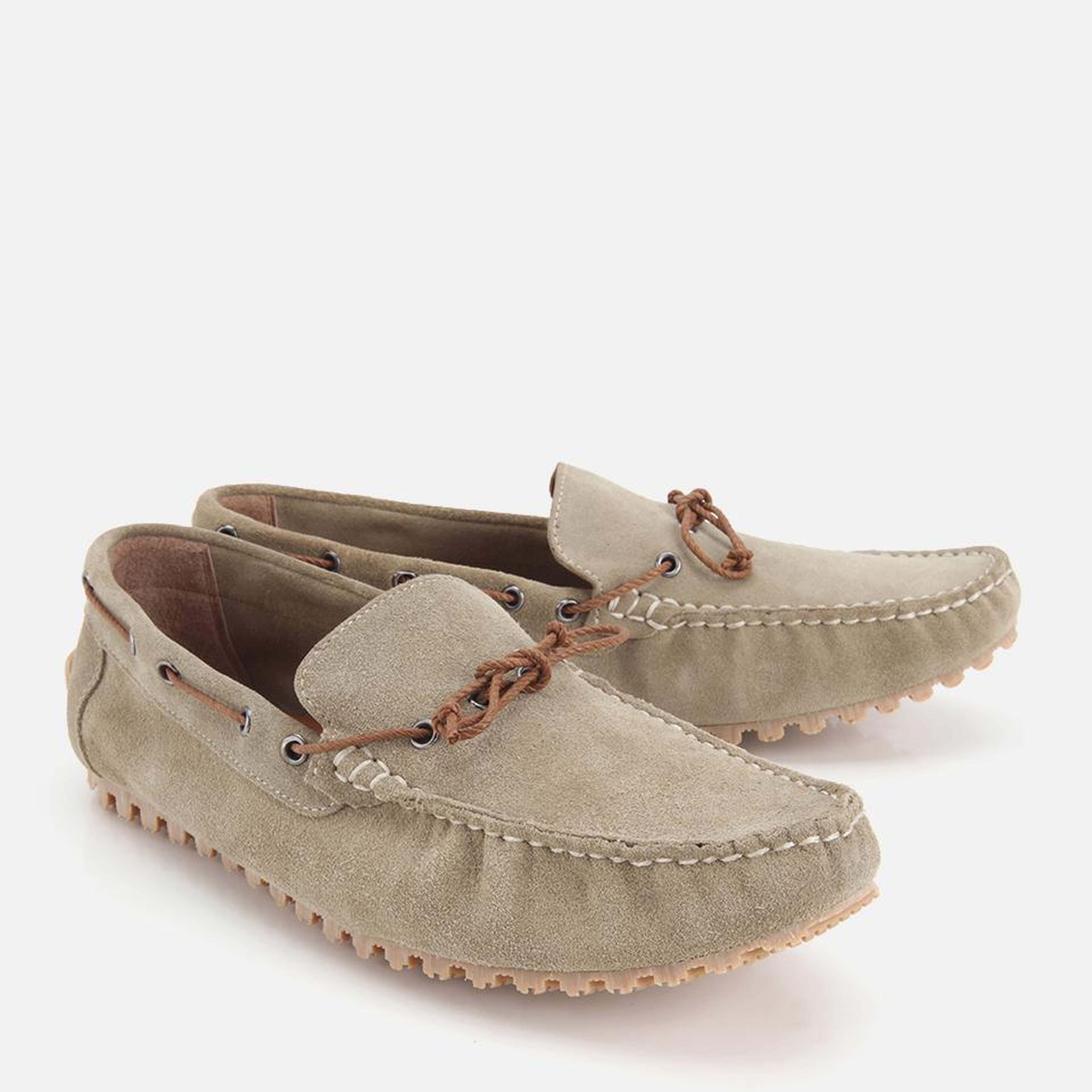 Erkek Deri Haki Bağcık Detaylı Günlük Loafer