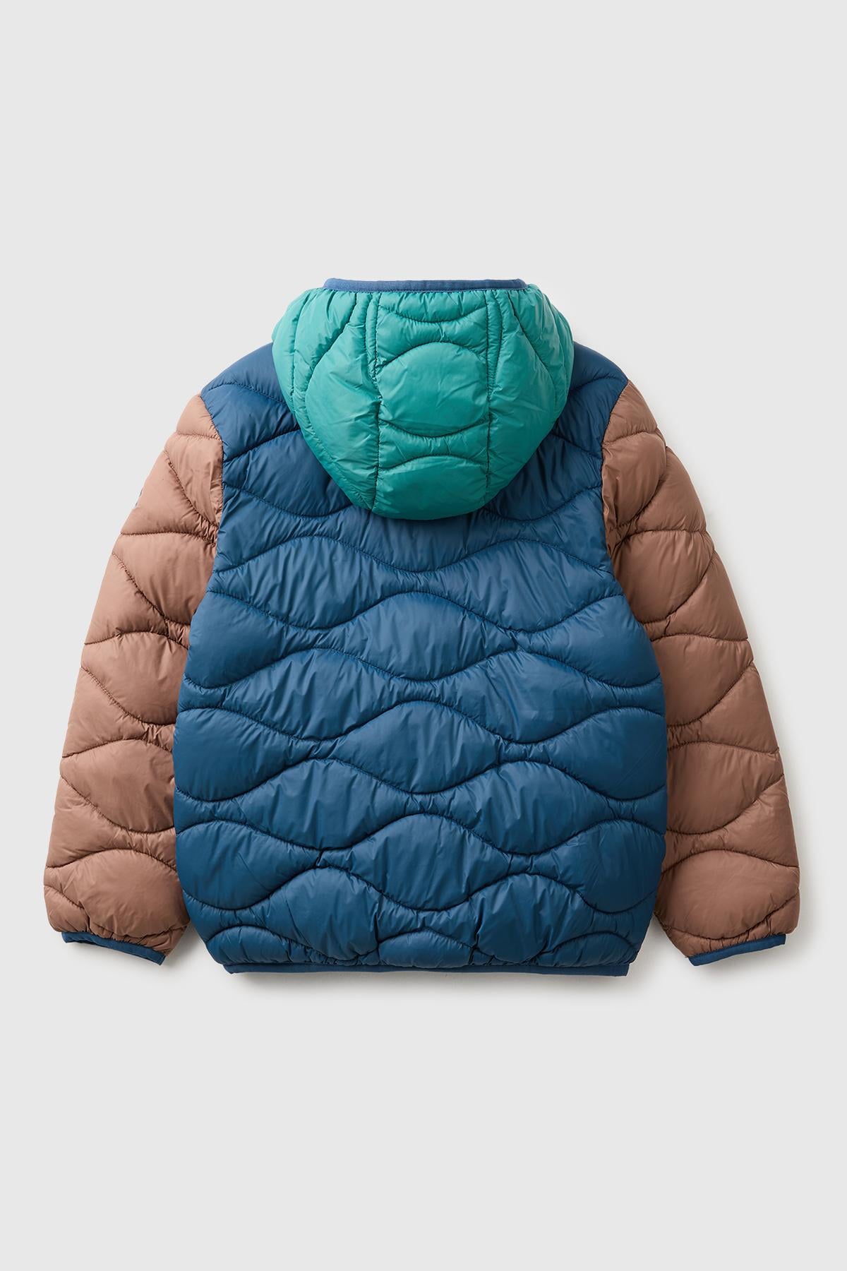 Erkek Çocuk Navy Blue Dolgulu Kapitone Şişme Kapüşonlu Mont