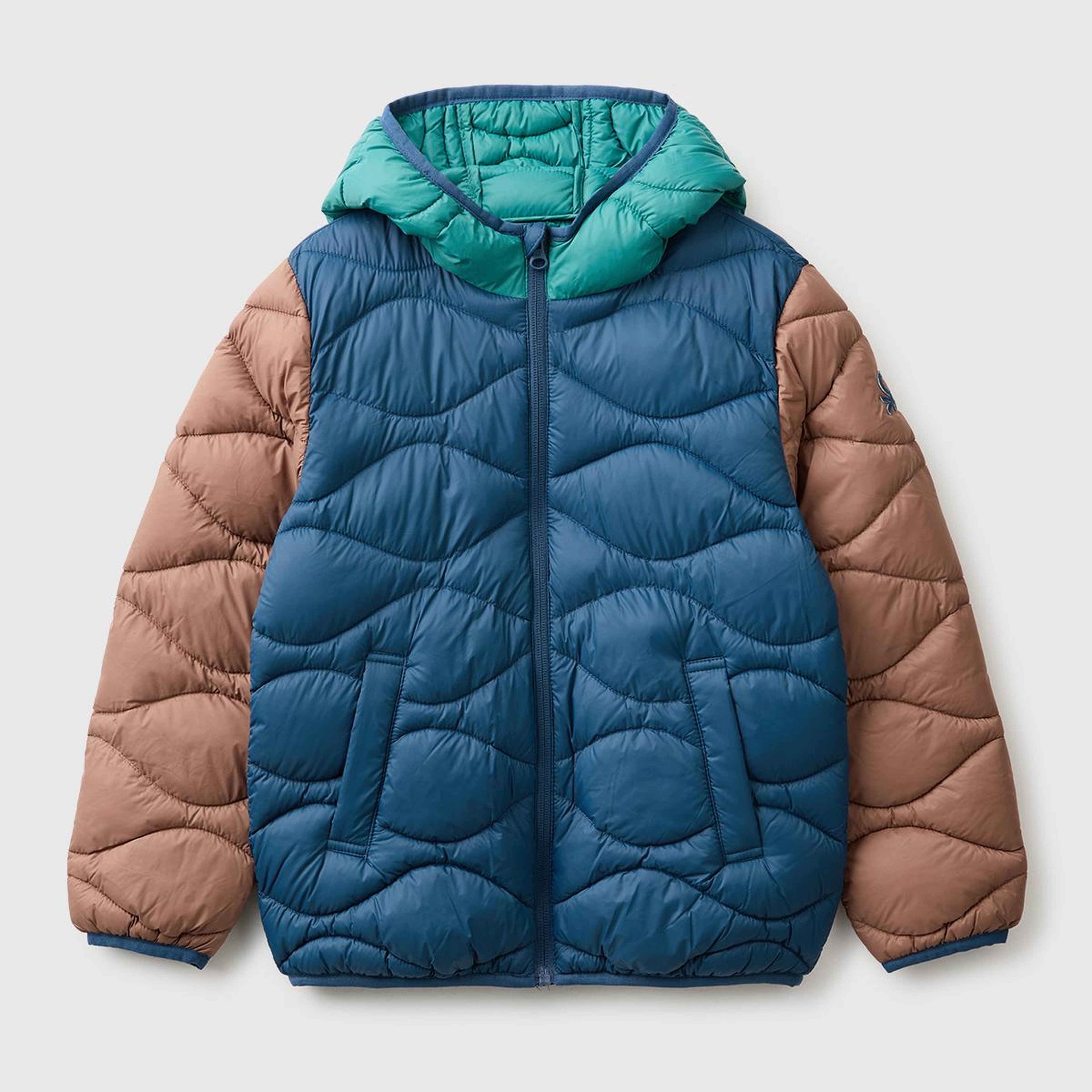 Erkek Çocuk Navy Blue Dolgulu Kapitone Şişme Kapüşonlu Mont