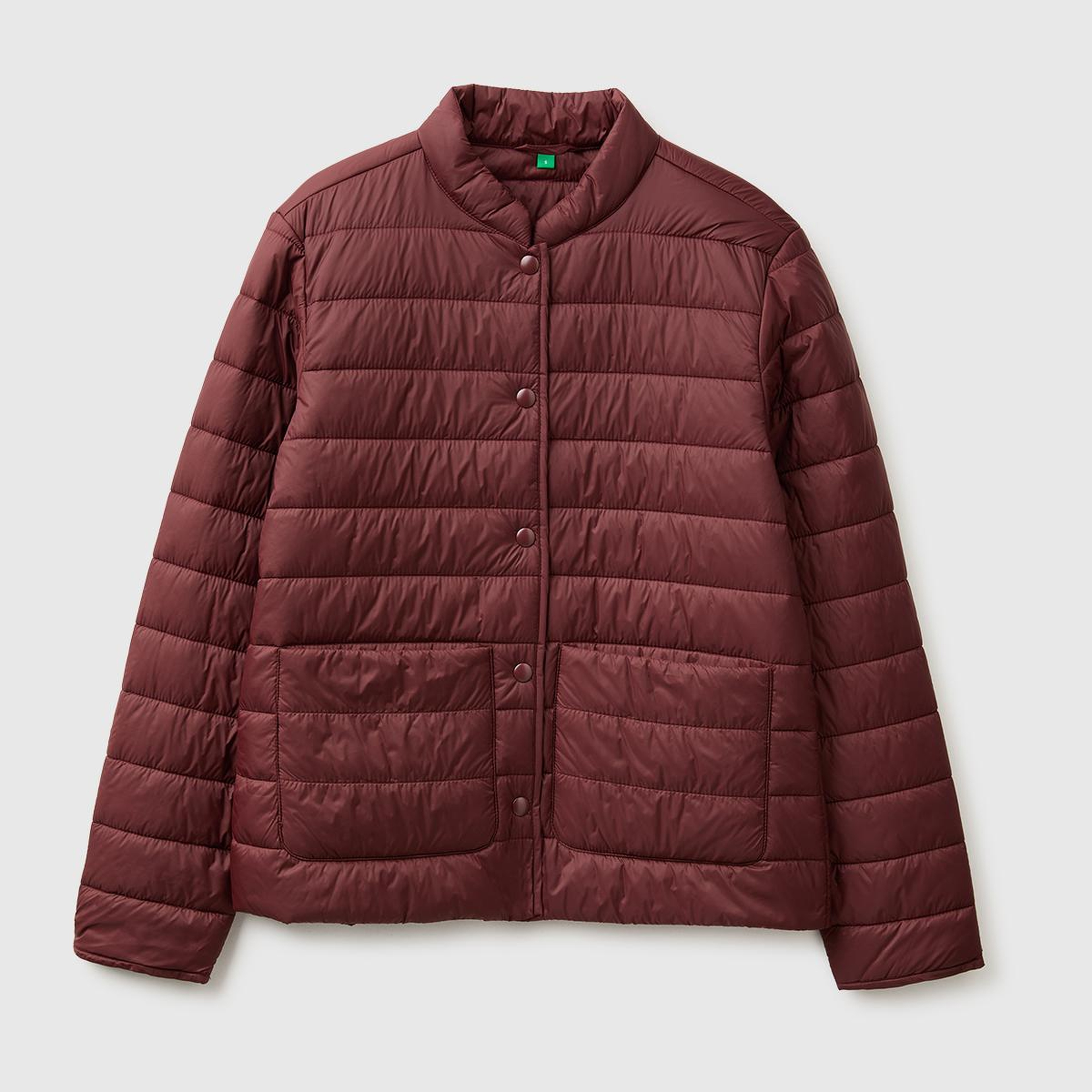 Kadın Kahverengi Slim Fit Şişme Cepli Mont