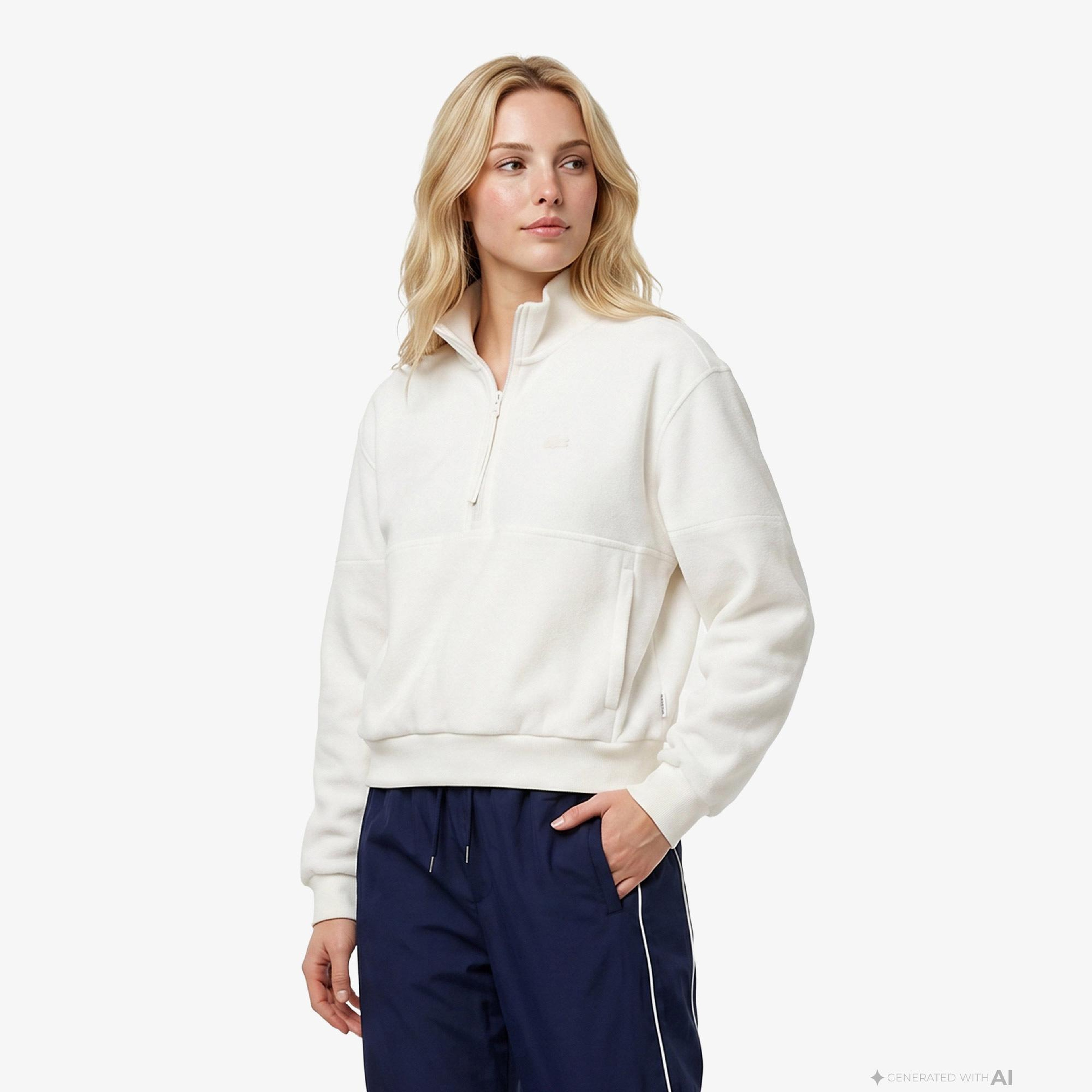 Lacoste Kadın Krem Sweatshirt
