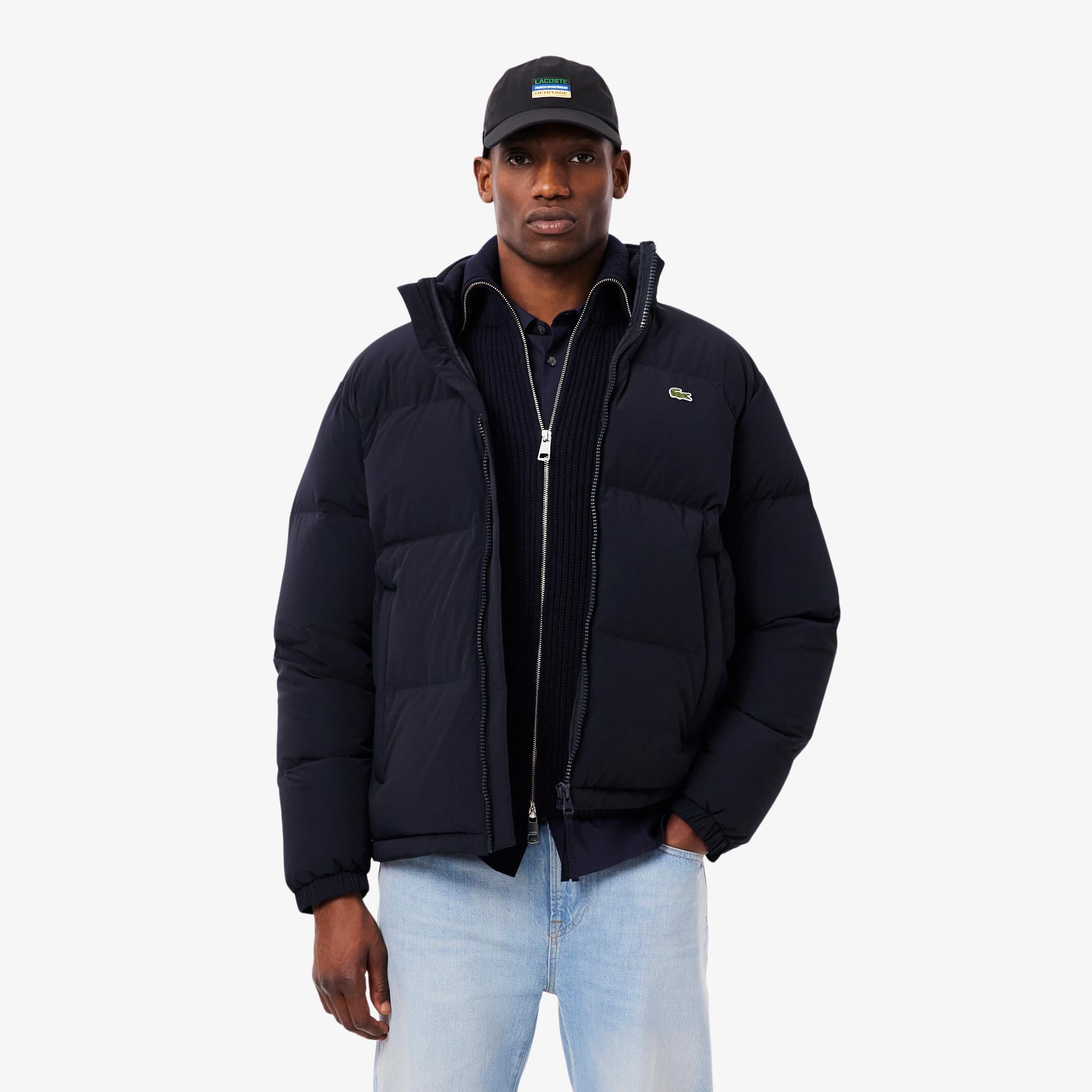 Erkek Relaxed Fit Kapüşonlu Lacivert Mont