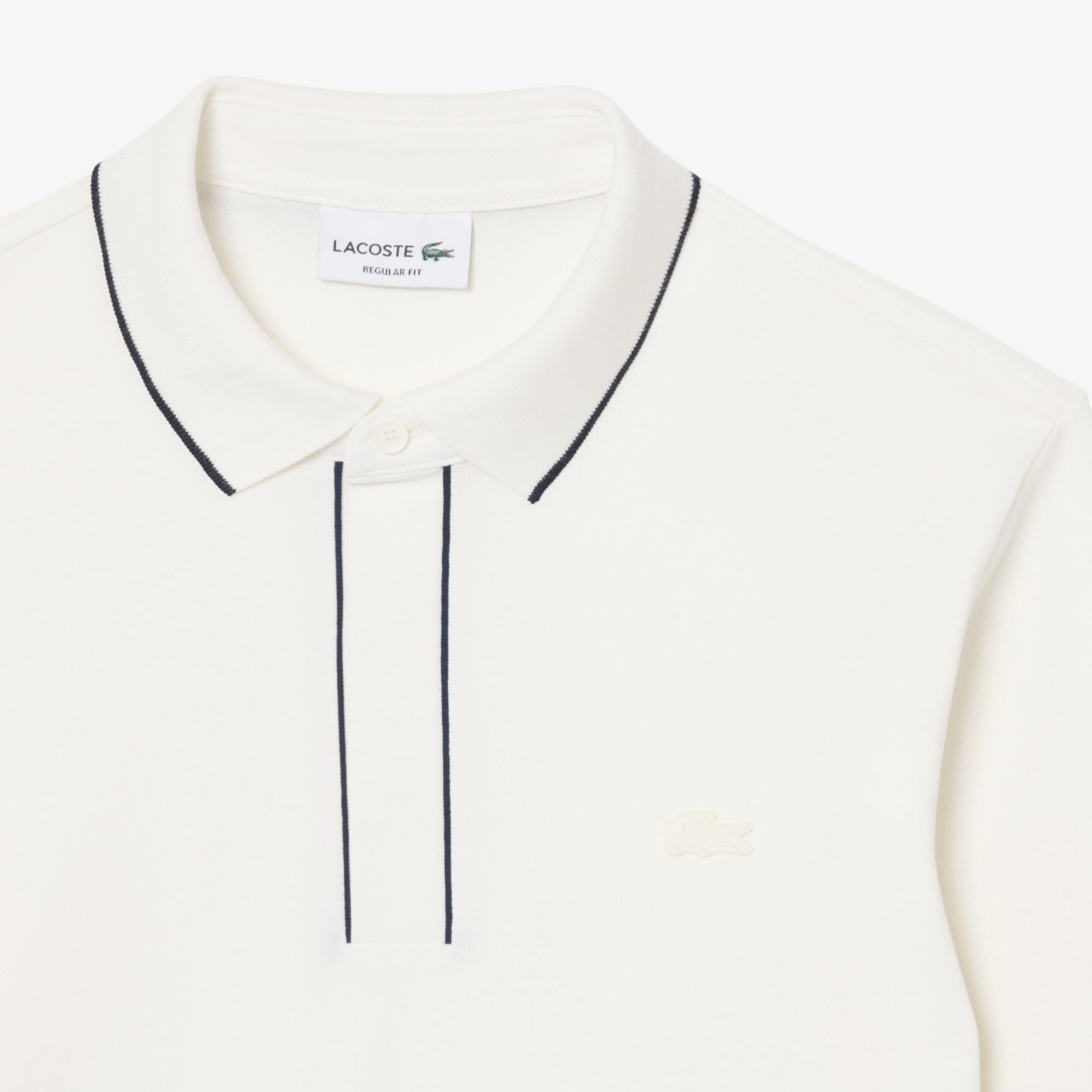 Erkek Regular Fit Uzun Kollu Beyaz Paris Polo