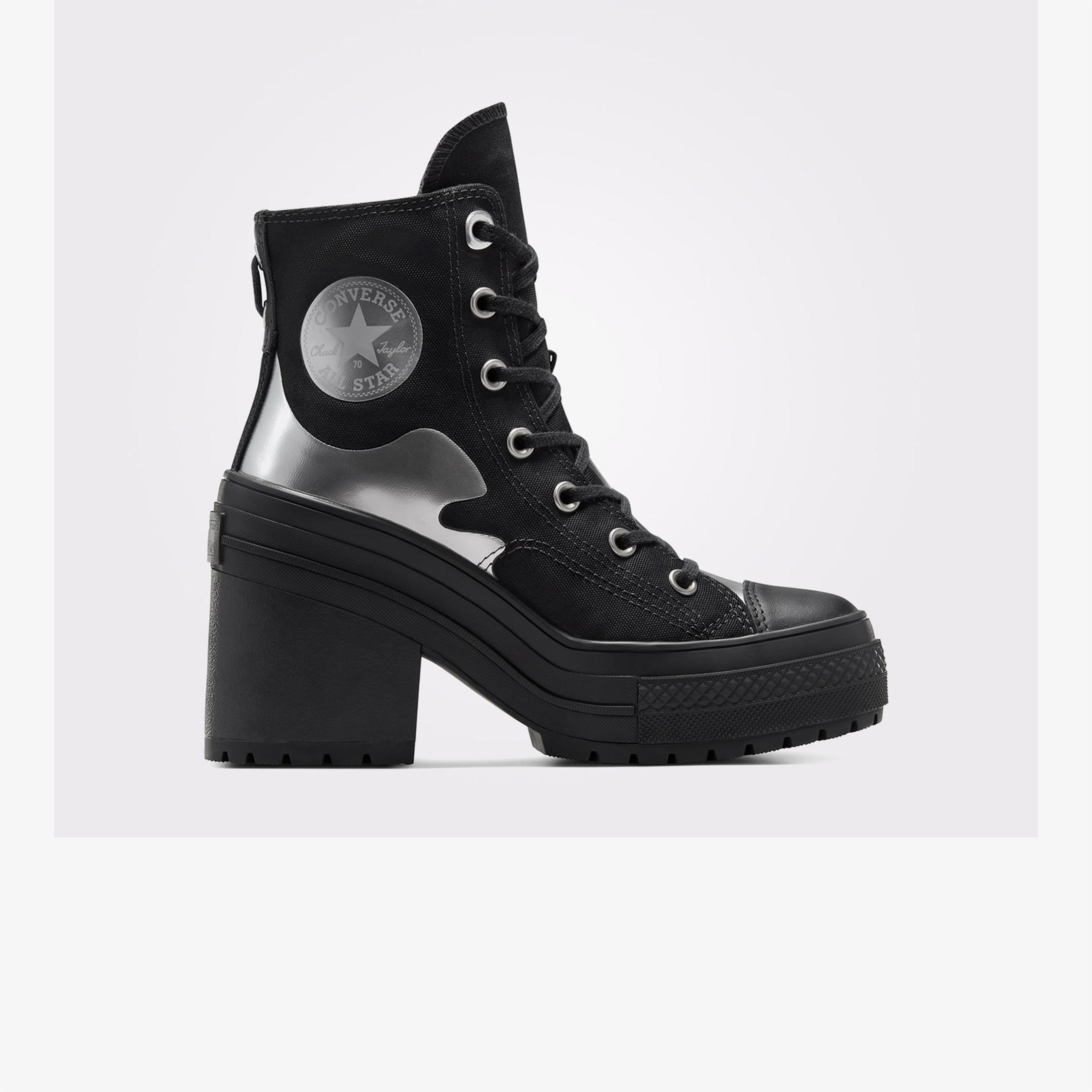 Converse Chuck 70 De Luxe Heel Chrome Kadın Siyah Platform Sneaker