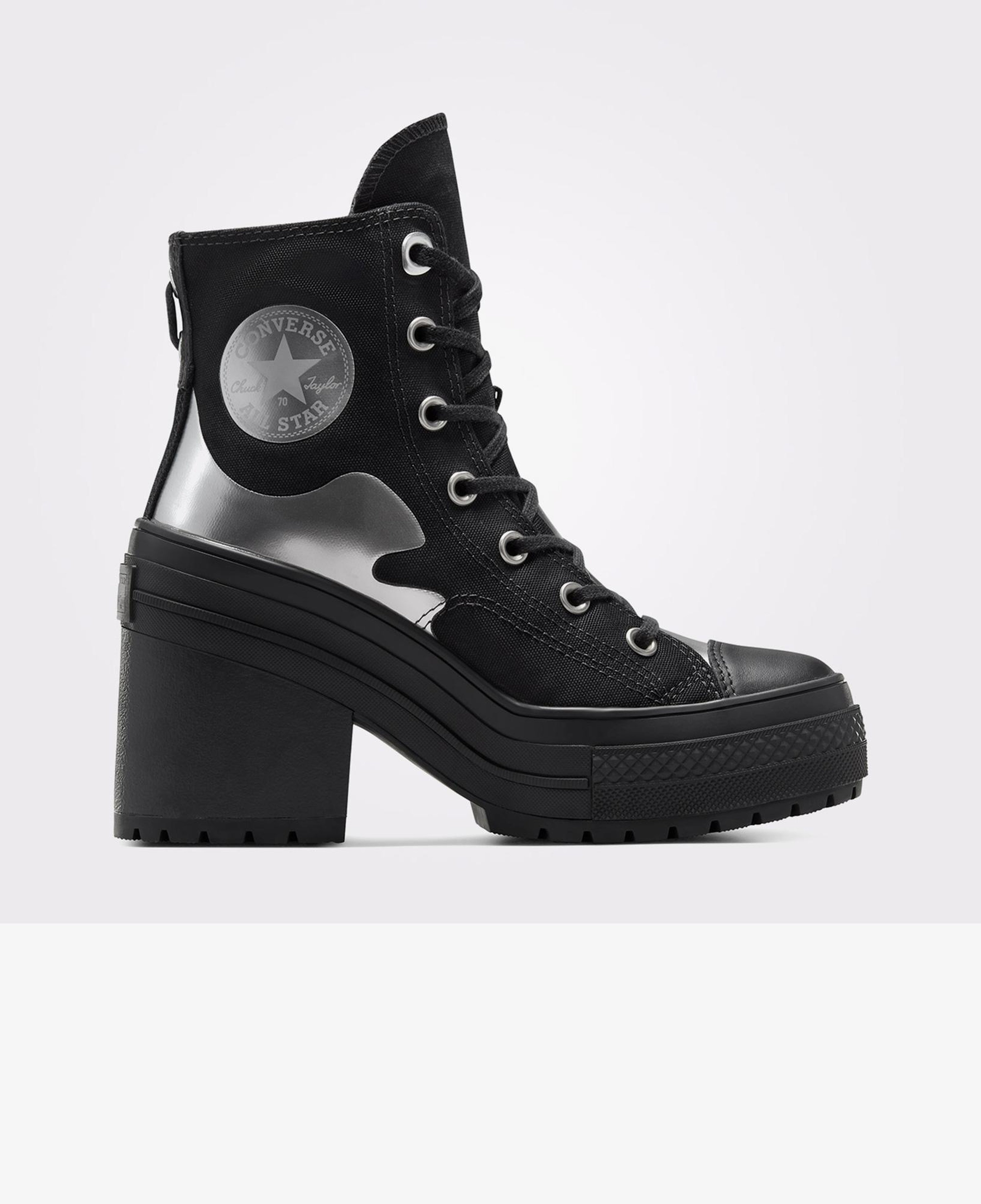 Converse Chuck 70 De Luxe Heel Chrome Kadın Siyah Platform Sneaker