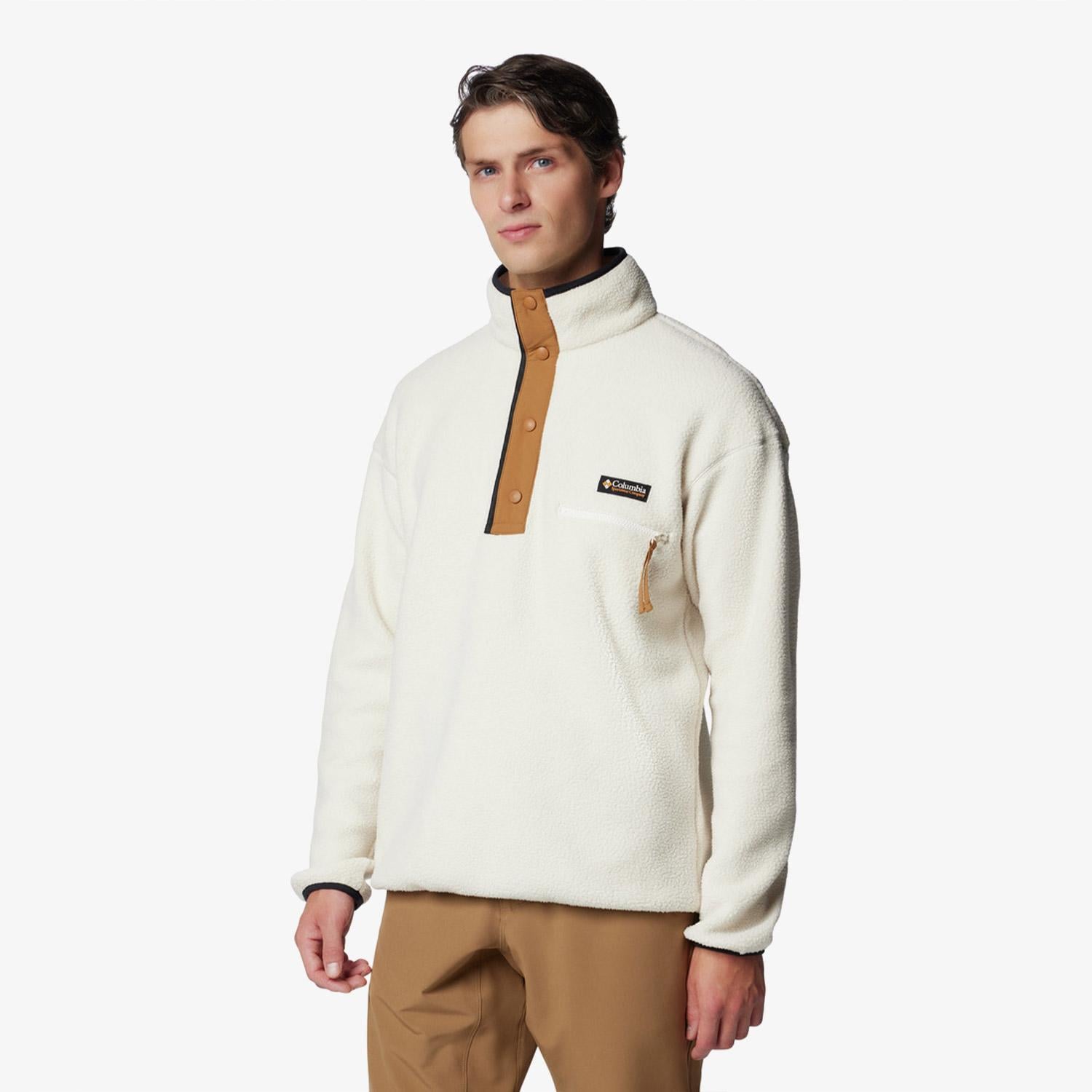 Columbia Helvetia II Half Snap Fleece Erkek Bej Outdoor Sweatshirt