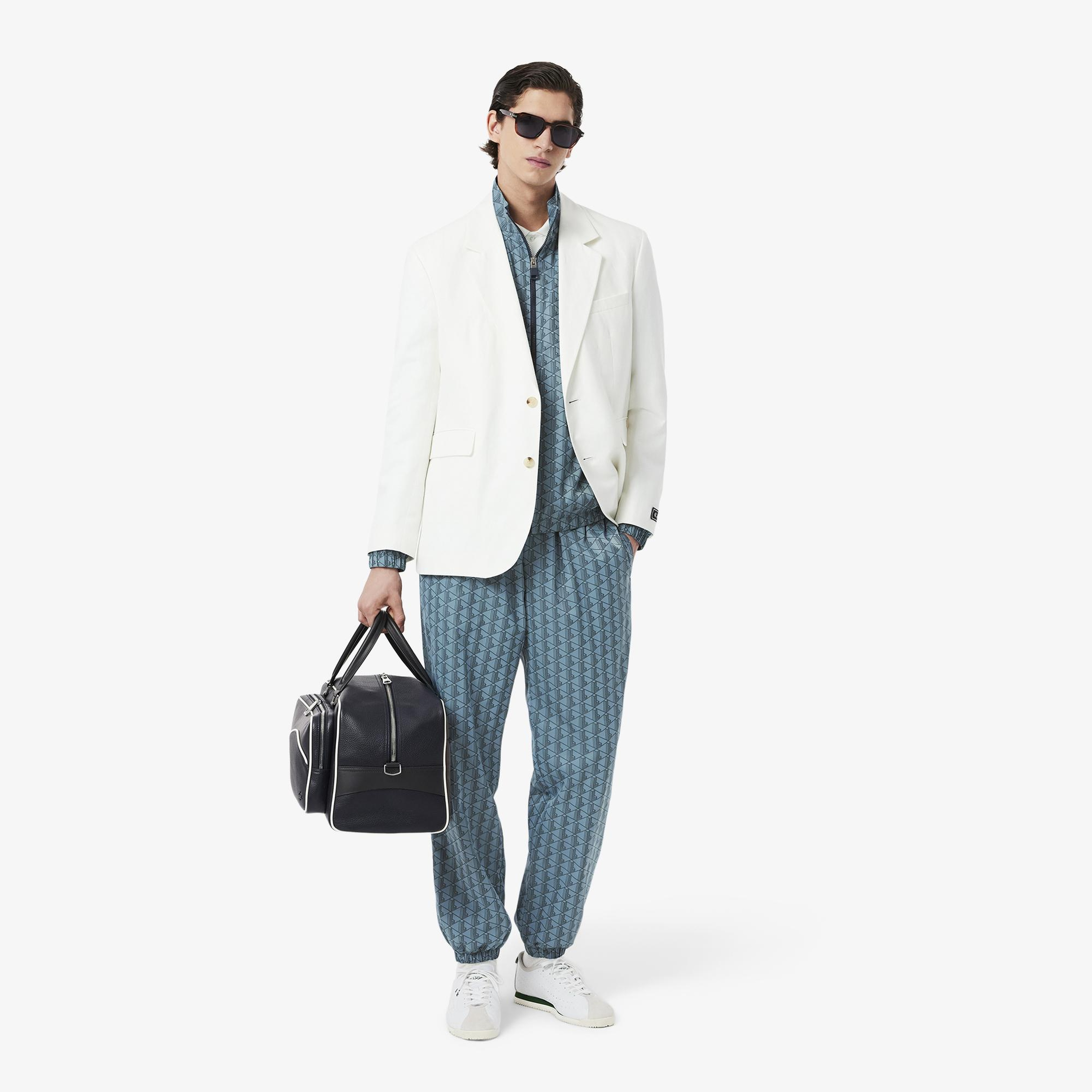 Lacoste Relaxed Fit Monogram Erkek Mavi Ceket