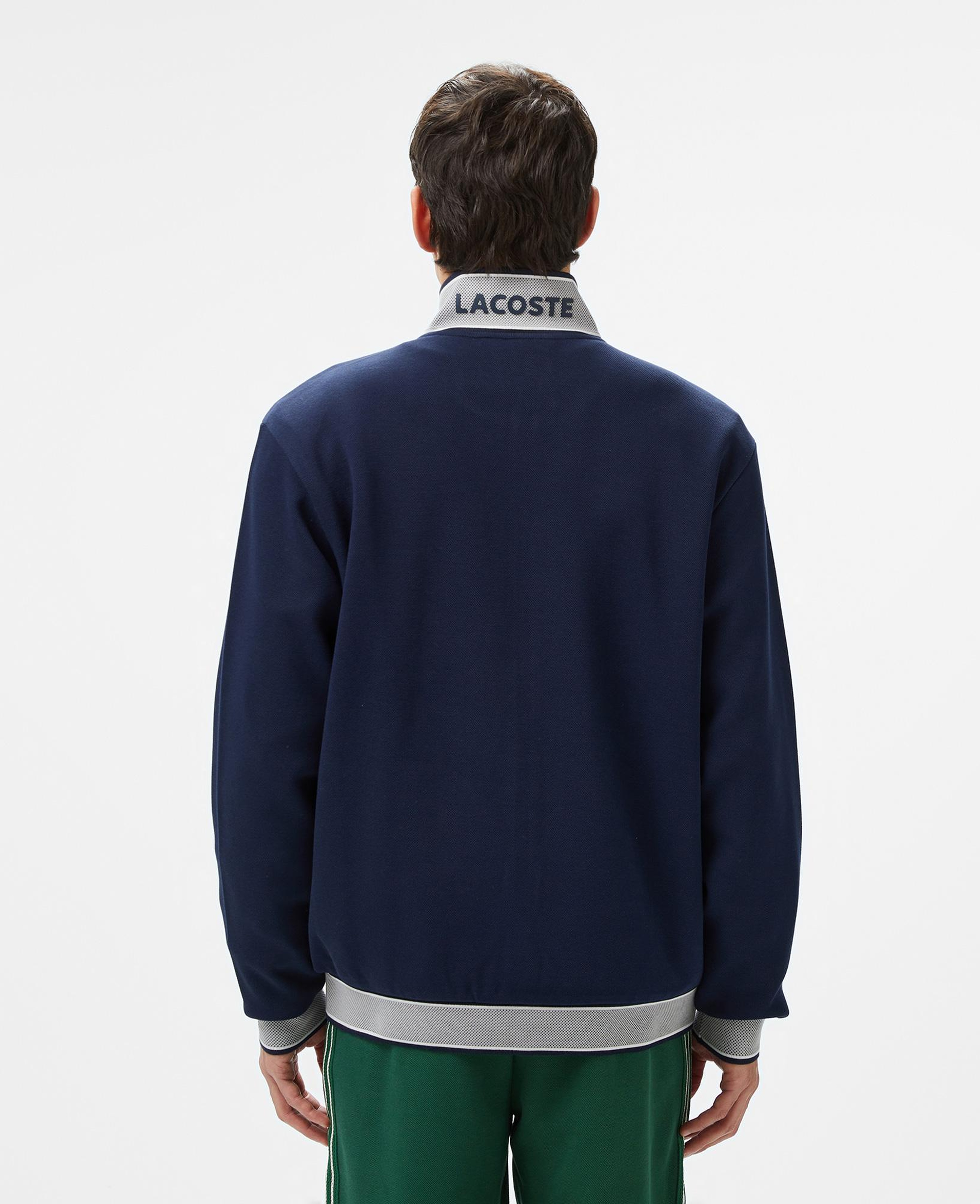 Lacoste Erkek Regular Fit Renk Bloklu Fermuarlı Lacivert Sweatshirt