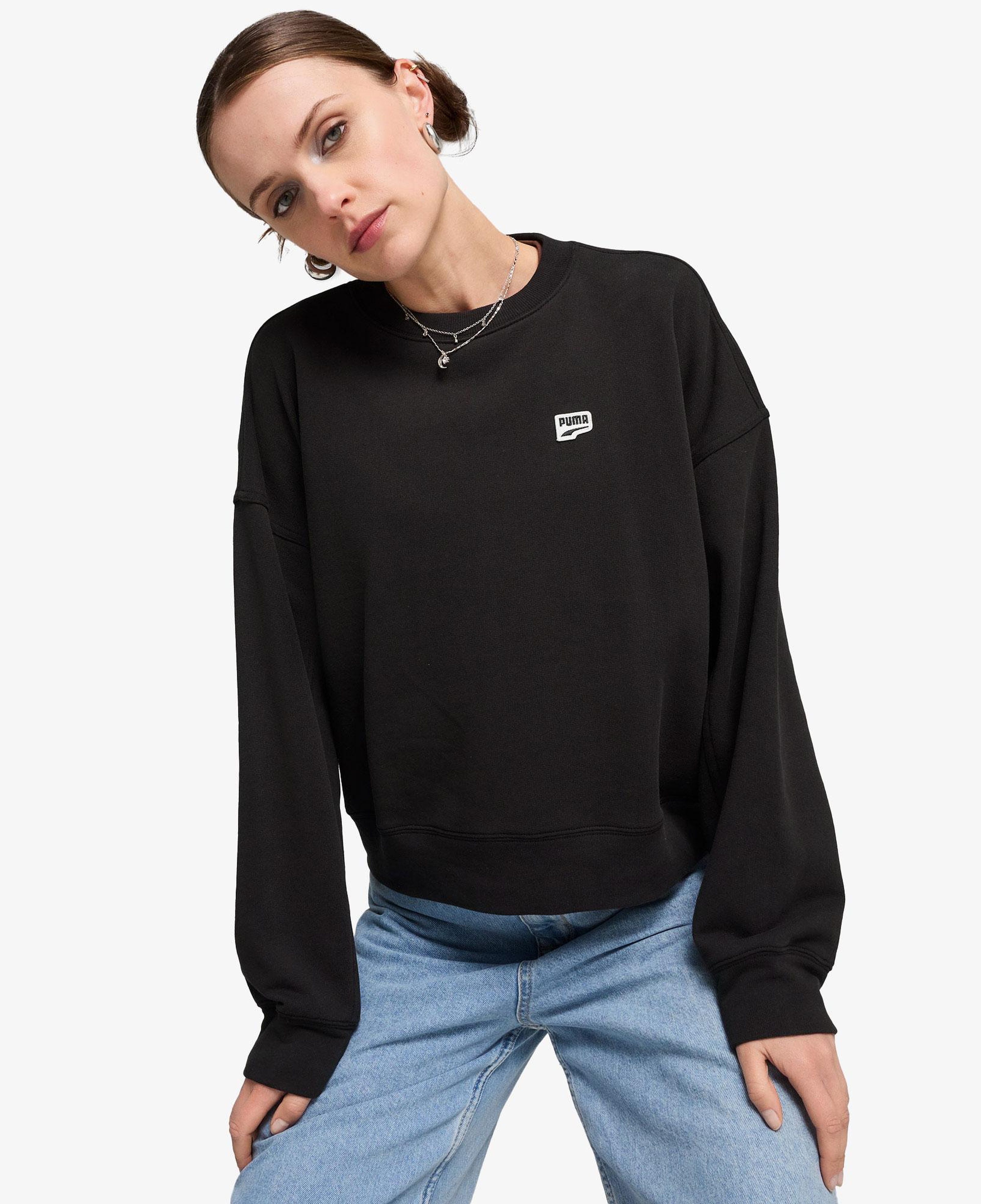 Puma Downtown Re:Collectıon Crew Kadın Siyah Sweatshirt
