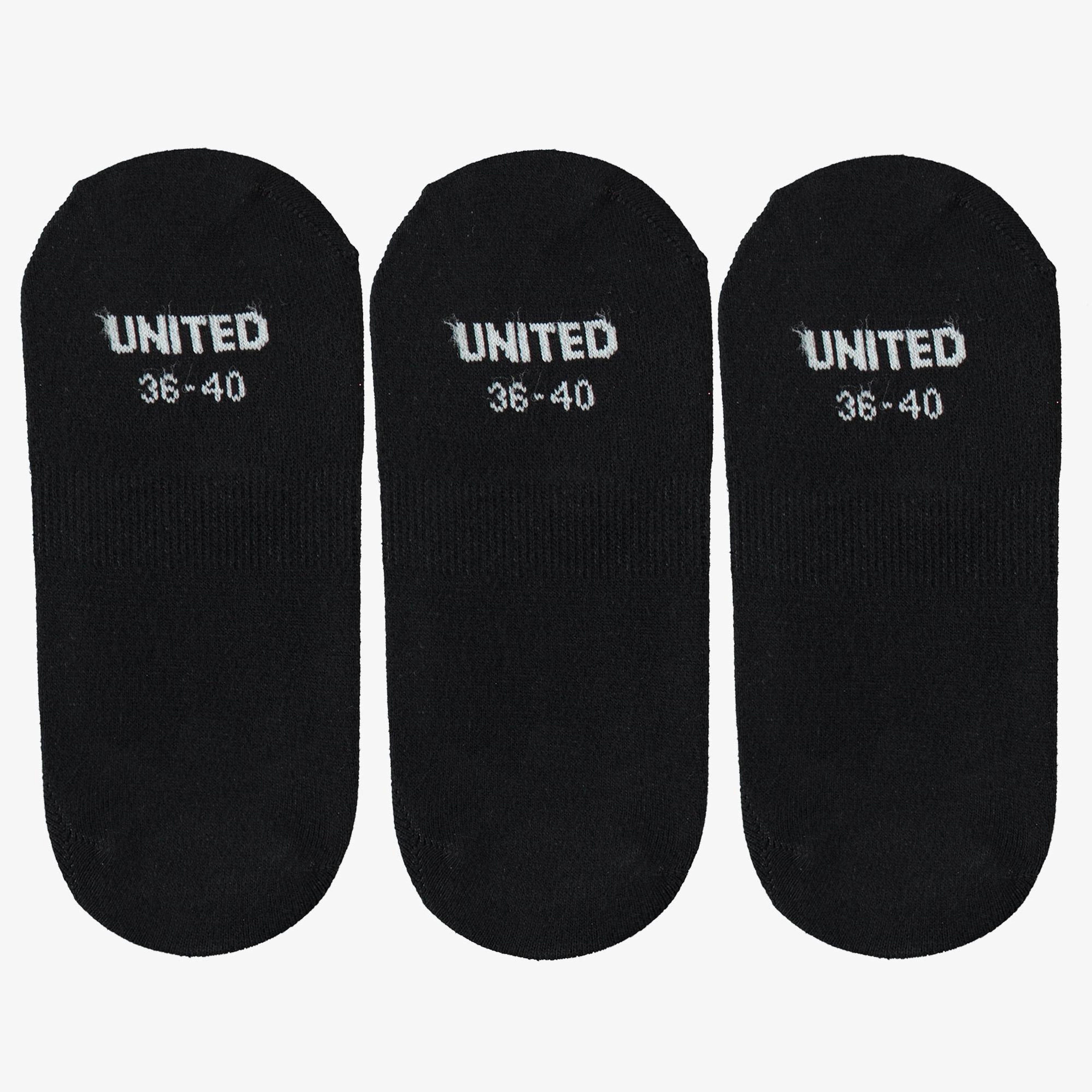 UNITED4 Kadın Siyah 3'lü Çorap