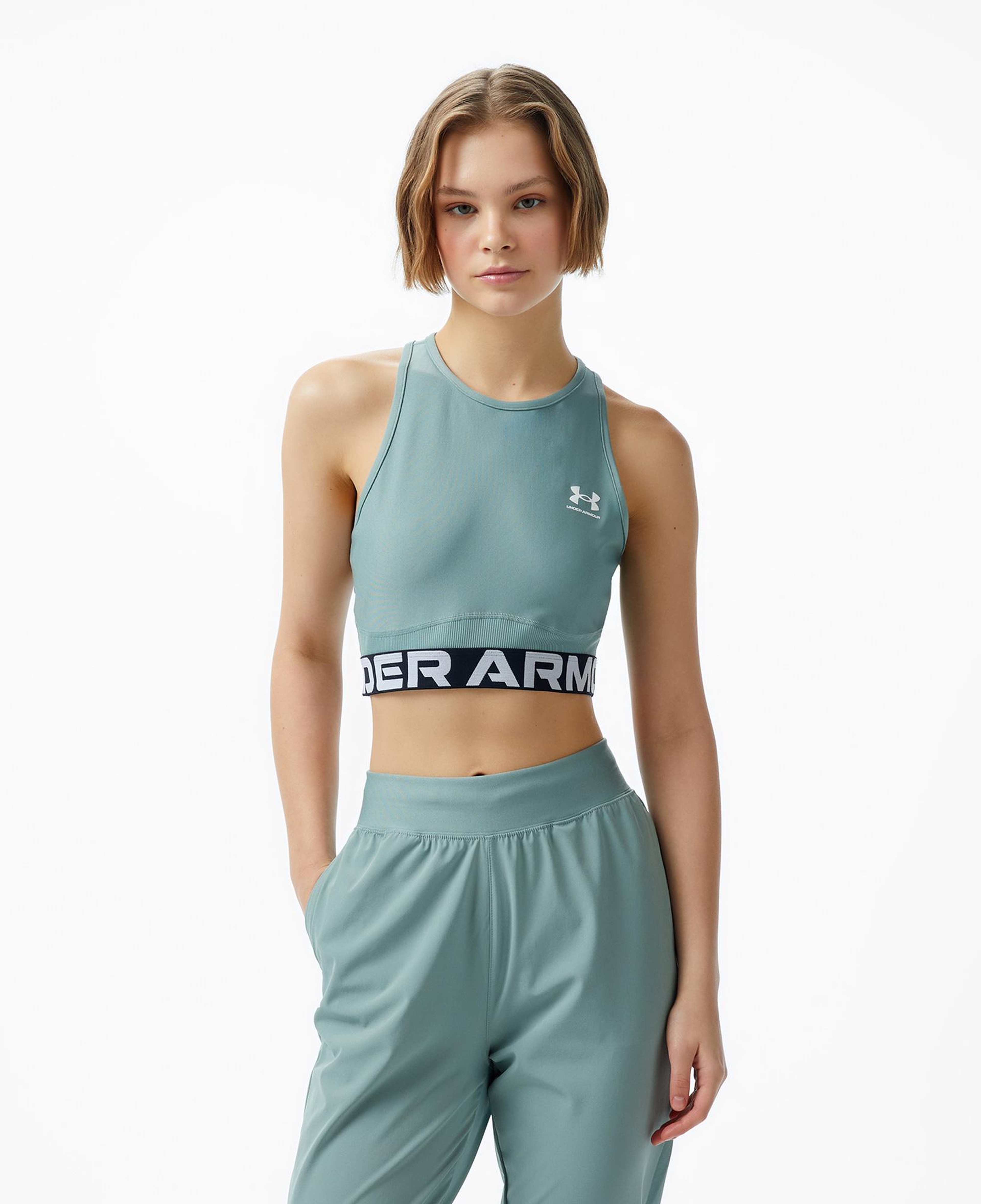 Under Armour HeatGear Rib Kadın Yeşil Bra