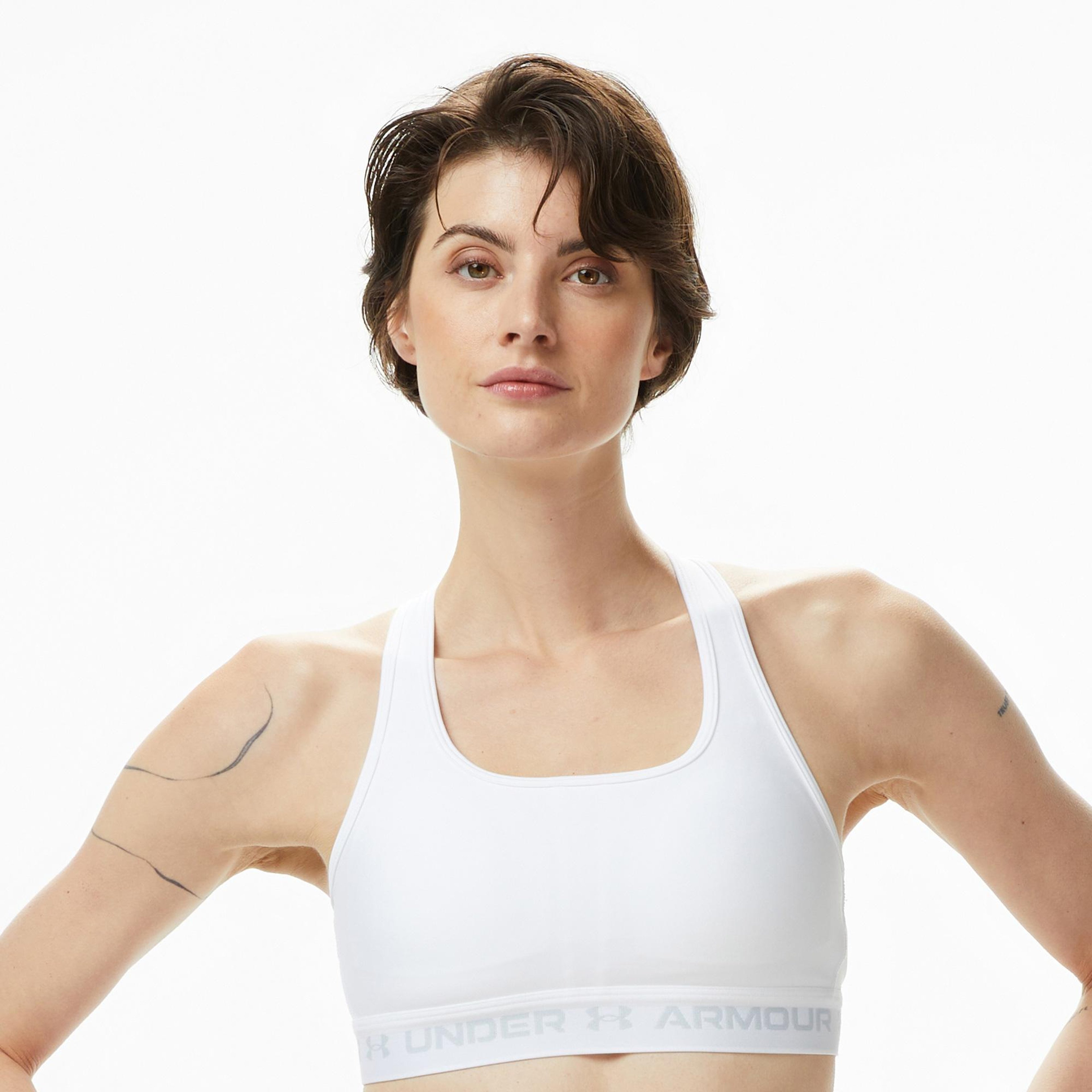 Under Armour Crossback Mid Kadın Beyaz Antrenman Bra